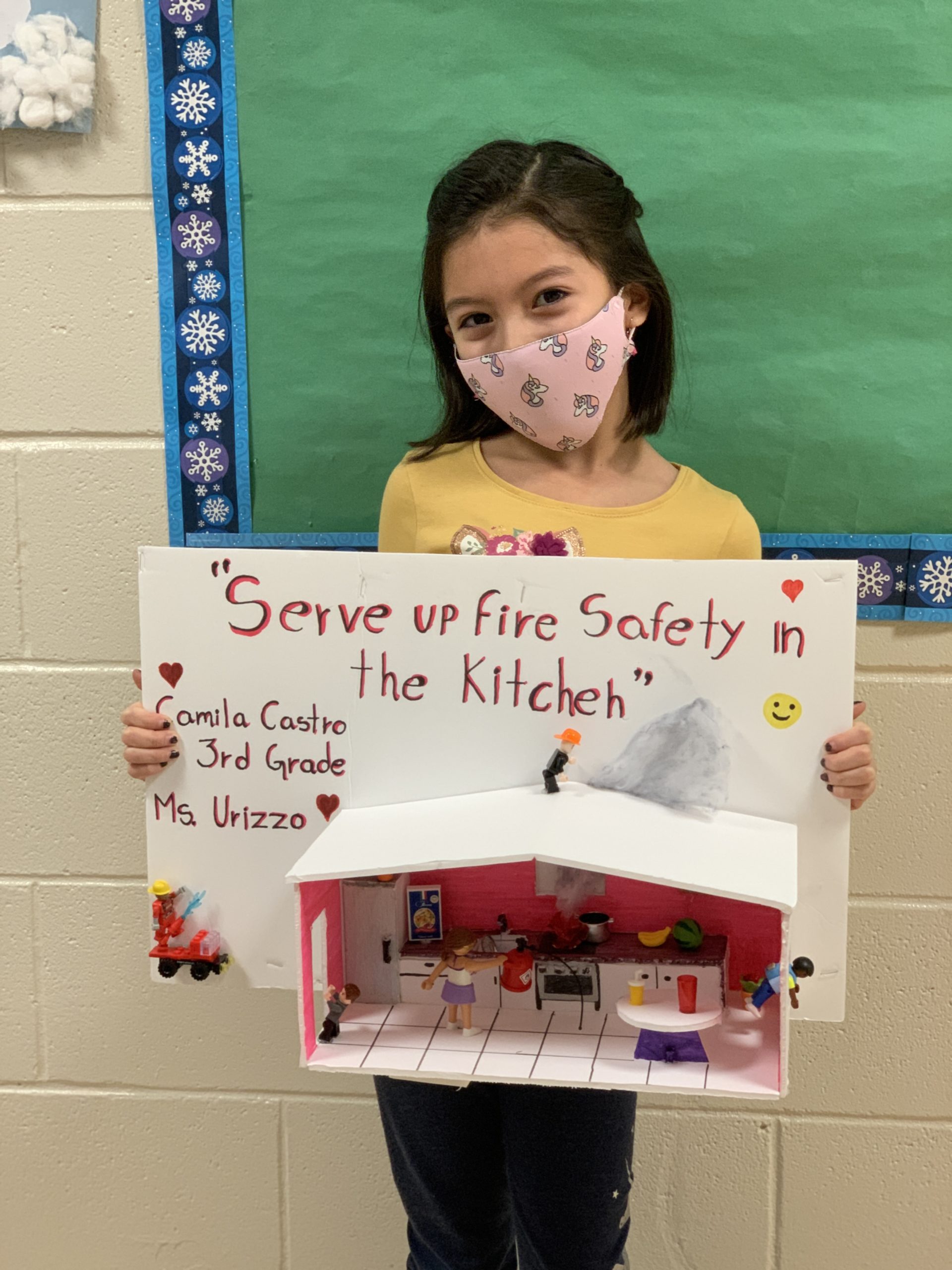 Hampton Bays Elementary School students participated in a “Serve Up Fire Safety in the Kitchen” poster contest. 