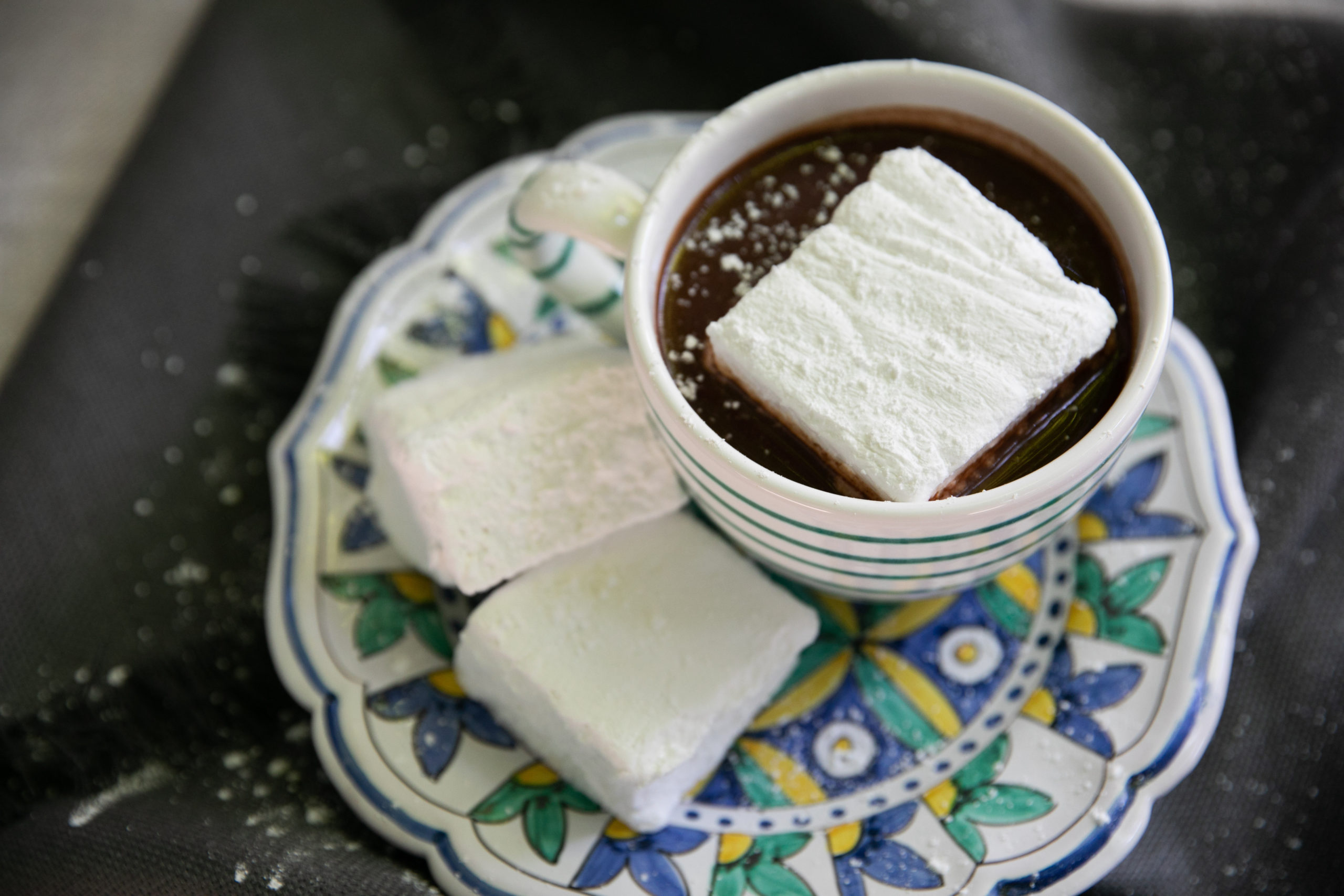 Hot chocolate with homemade marshmallows, one of the recipes in the winter Loaves & Fishes Farm Series trio of cookbooks.