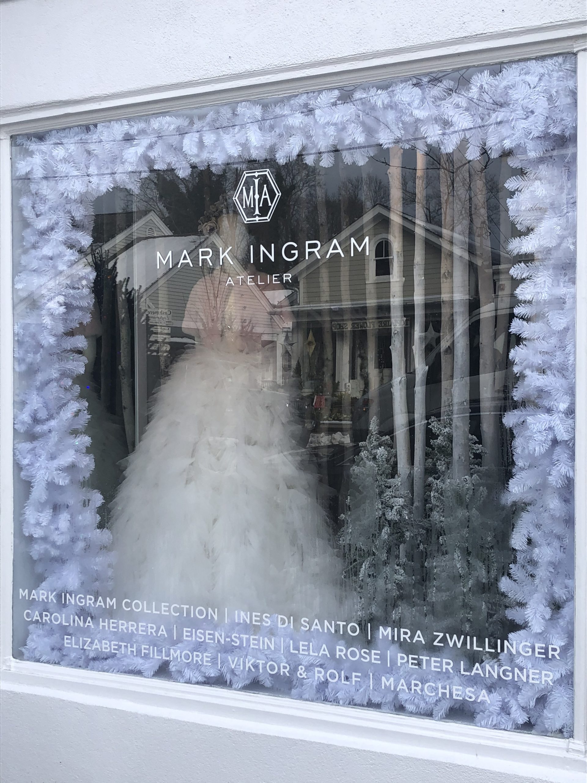 Mark Ingram Atelier took first place for window display in the Southampton Village Holiday Window Contest, followed by Topaire and Therapy. Italian restaurant Saint Ambreous won a building-only category in the annual