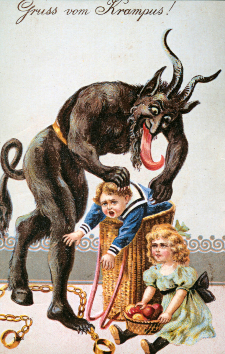 Krampus was a Victorian-era Christmas demon who was said to punish naughty children.