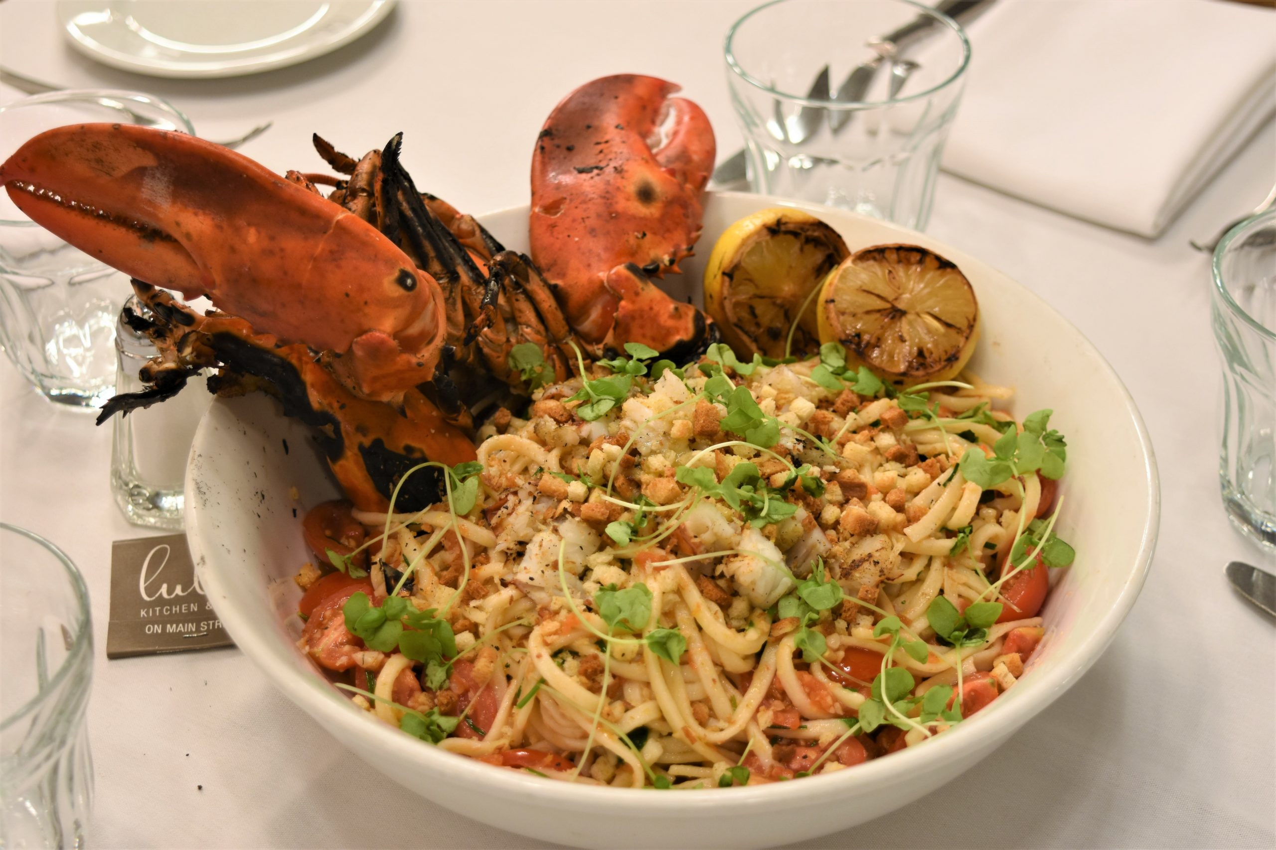 Lulu Kitchen & Bar's lobster pasta for two.