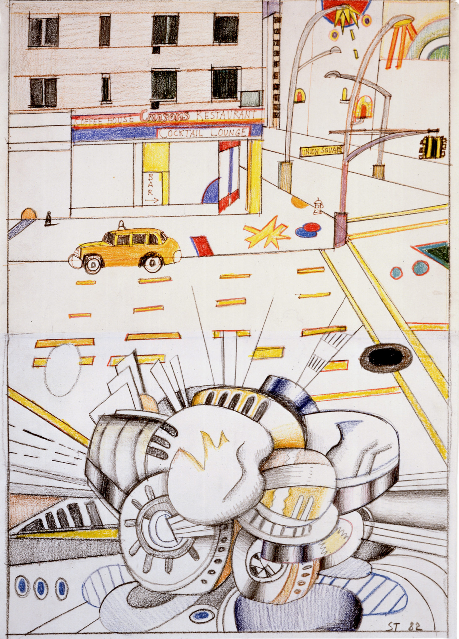 Saul Steinberg, Union Square, 1982.