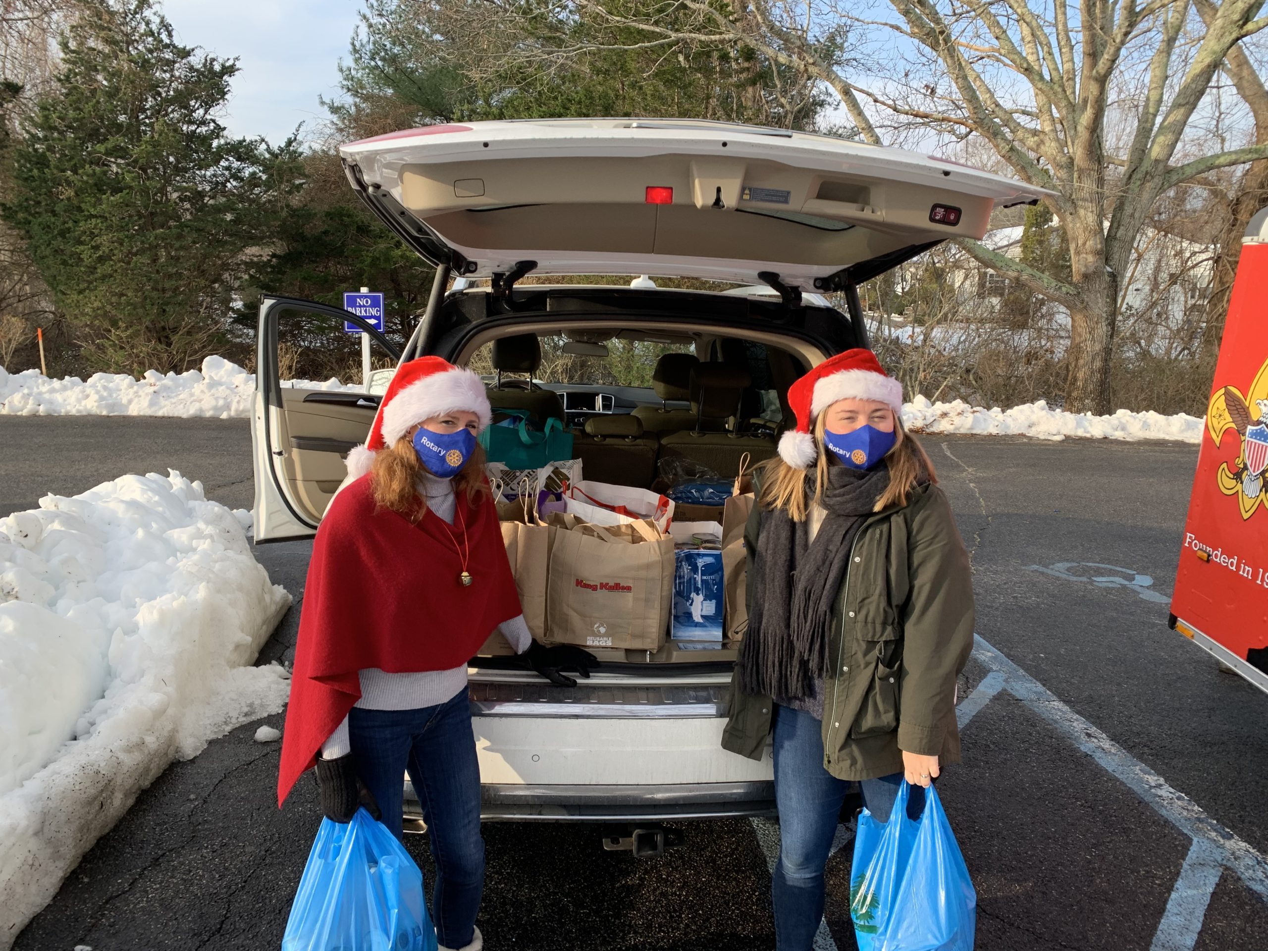 The Hampton Bays Rotary, including Anna and Julie Crowley, donated 13 heavy bags of food and $155 to the Hampton Bays Food Pantry as a part of the Rotary District 7255 and Hampton Bays Rotary “25 Days of Giving.” St. Rosalie’s Food Pantry serves many people in the Hampton Bays and East Quogue communities and during these difficult times we are extra grateful for their support. Catherine Andrejack, the director of the pantry, reports the pantry is serving about 500 people a month and is accepting financial donations as well as fresh produce and dairy items. To donate, contact the outreach office at 631-728-9461, ext. 15. 