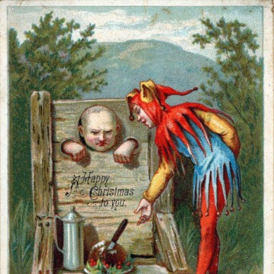 Victorian Christmas cards often had less than uplifting sentiments.