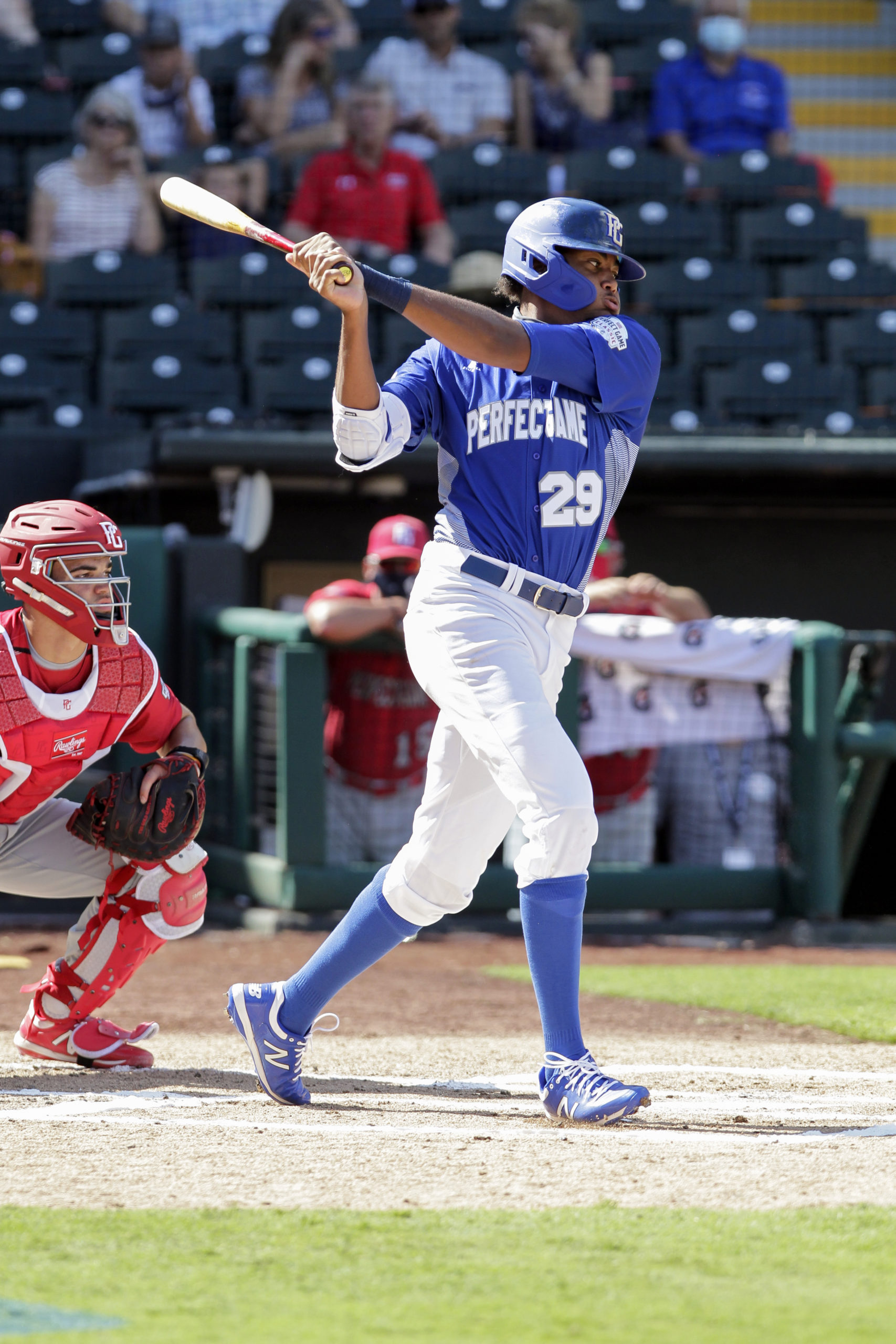 James Wood, the son of former Bonac basketball star Kenny Wood, is one of the top rated outfield prospects in the country, and recently signed a letter of intent to play at Division I Mississippi State next year. Wood is also expected to be chosen early in the 2021 MLB Draft. EDDIE KELLY/PROLOOK PHOTOS