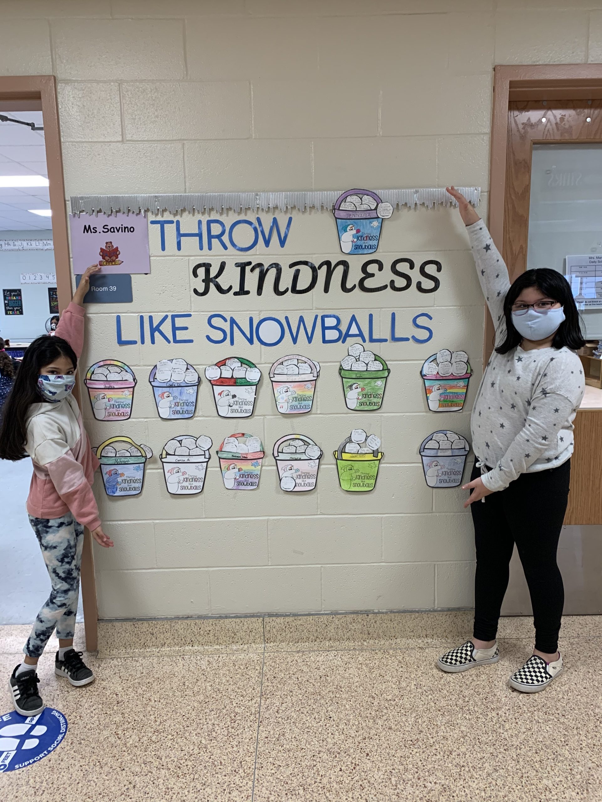 Krista Savino’s fourth graders at Hampton Bays Elementary School kicked off the new year with a kindness writing project. The students had a brainstorming session and listed ways they can treat others with kindness, as well as how helping someone else makes them feel better. Their work is displayed in the school’s fourth grade hallway.