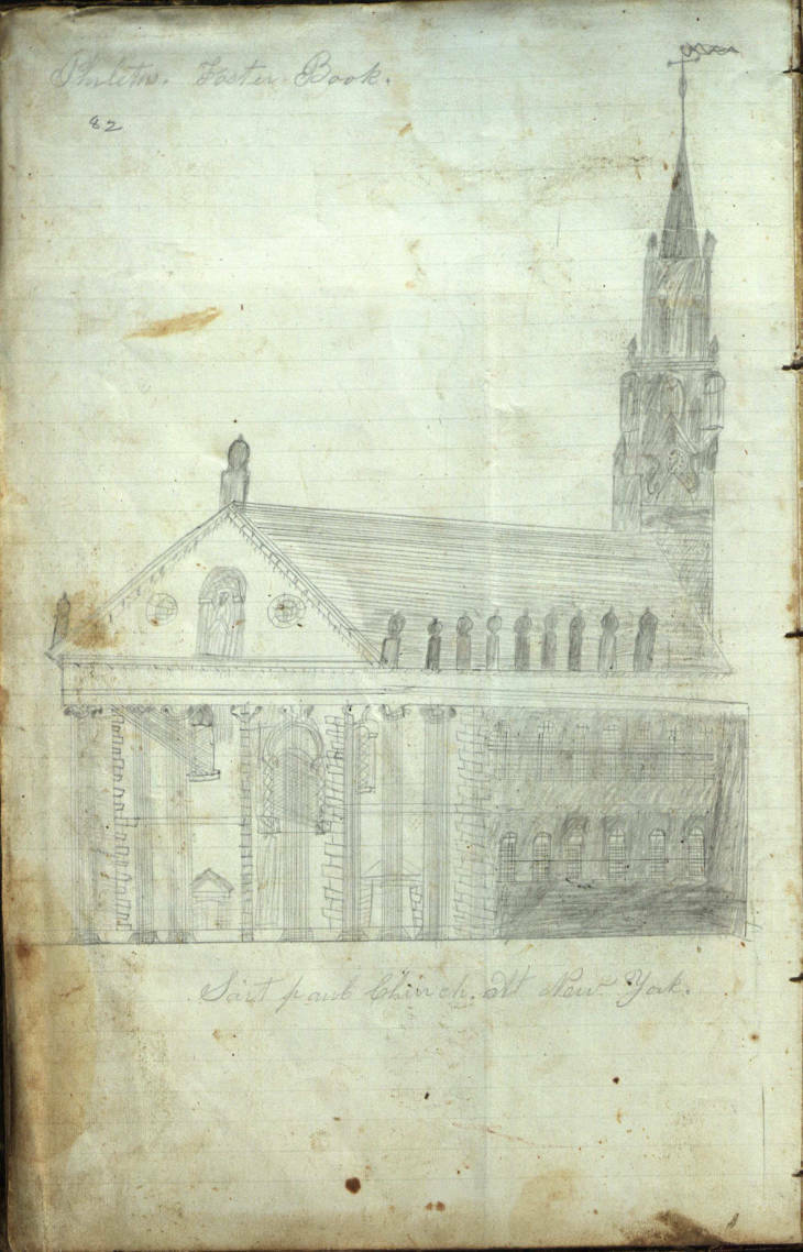 Pages from the whaling ship Phenix, on a voyage from Sag Harbor to the Northwest Coast, 10 October 1844 to 5 June 1847 (dates contained in this journal are 10 October 1845 - 4 July 1846, 10 March 1847 - 13 March 1847); owned by Cook & Green, commanded by Captain Samuel Percival Briggs. Journal abruptly ends, briefly picked up again for a few days in March 1847. The rest of the log contains  poems and sketches of buildings a schoolhouse in East Hampton  and churches in East Hampton and Sag Harbor.   COURTESY  EAST HAMPTON LIBRARY, LONG ISLAND COLLECTION