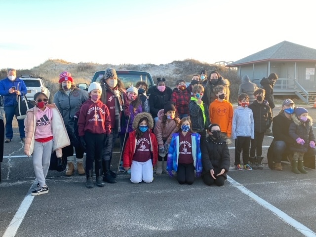 Southampton Elementary School Student Council members in conjunction with the Opening Act Community Service Club and SOFO Museum educators volunteered to clean up Flying Point Beach in Southampton on Jan. 9. Participants collected buckets full of debris and even found a phonograph album.