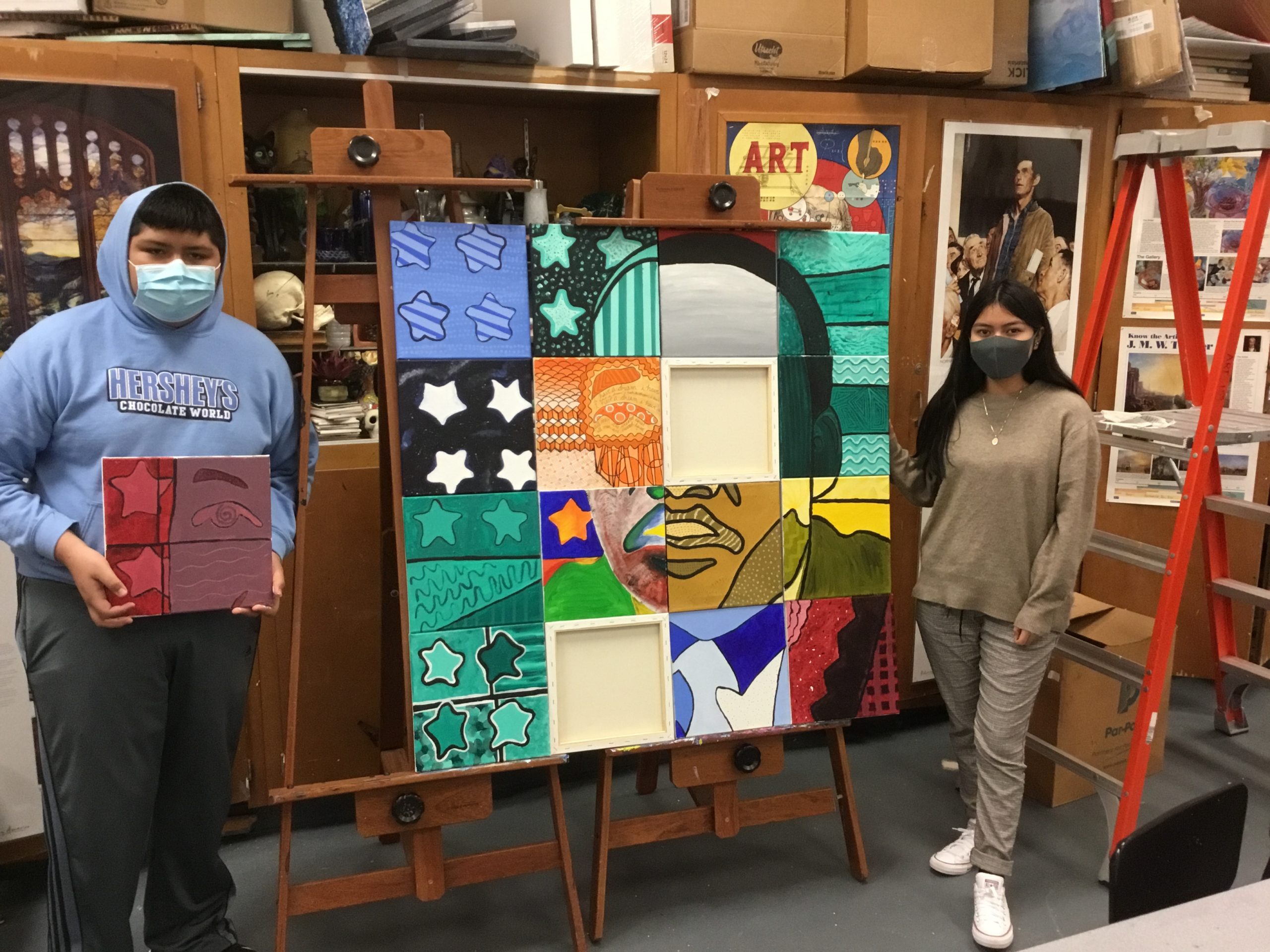 Southampton High School students created a portrait of Martin Luther King Jr. as part of a collaborative project with the East End Arts Council.
