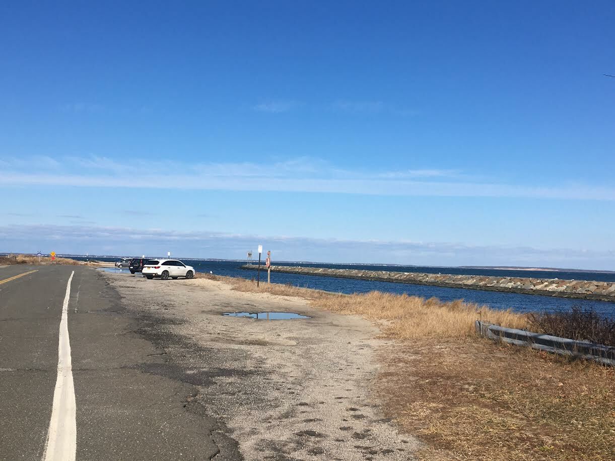Overcrowding at the jetty lot on Sunset Avenue in Hampton Bays isn't a worry on a winter afternoon, but new parking regulations may curtail summertime crowding.