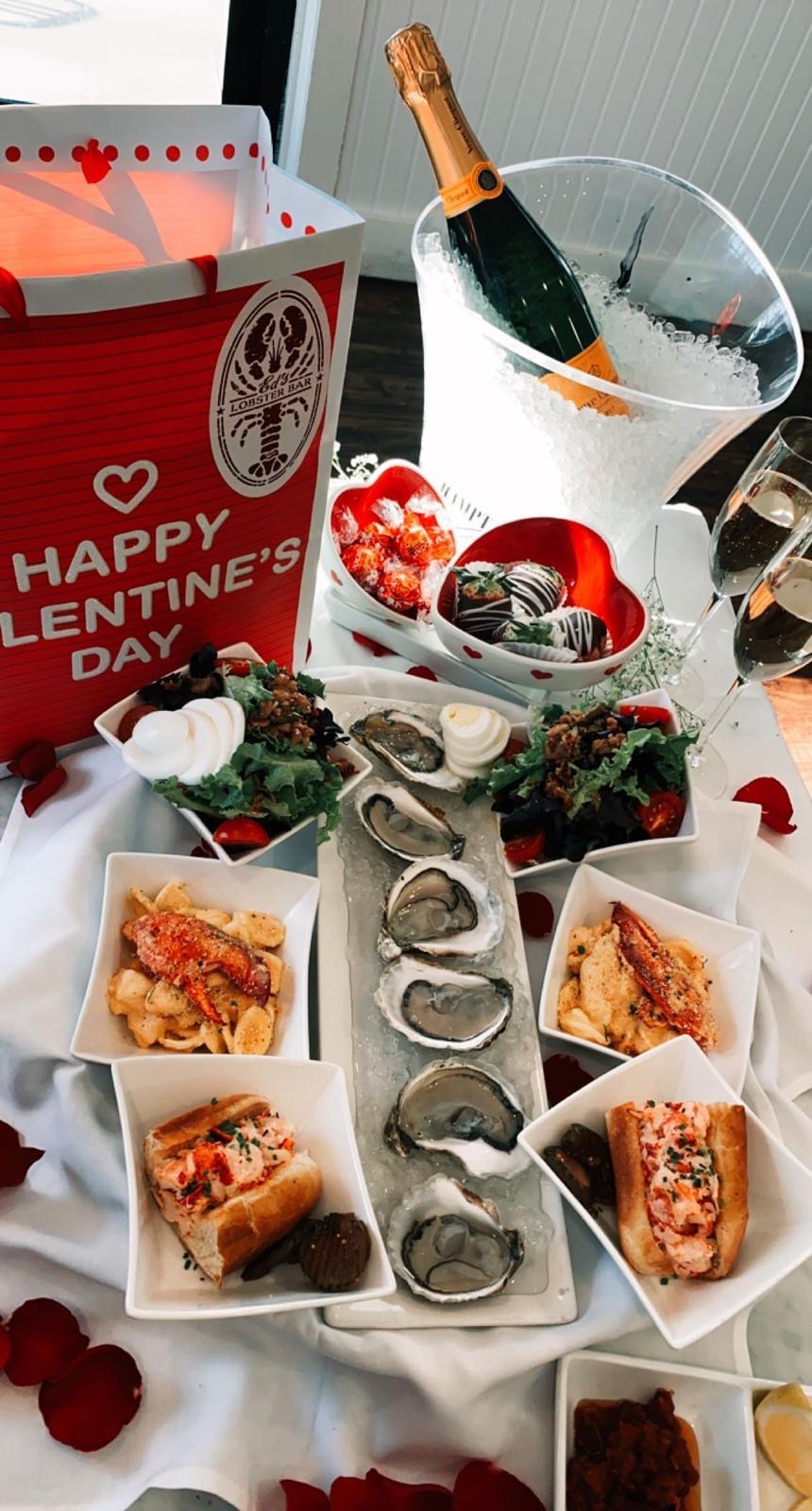 Ed's Lobster Bar Valentine’s Day to-go tasting menu.