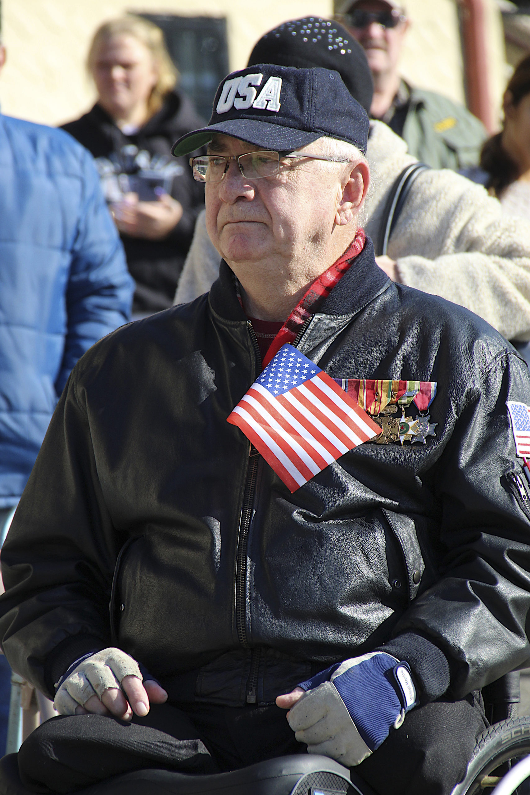 John Behan at the Veterans Day observance in Montauk in 2018.     EXPRESS FILE