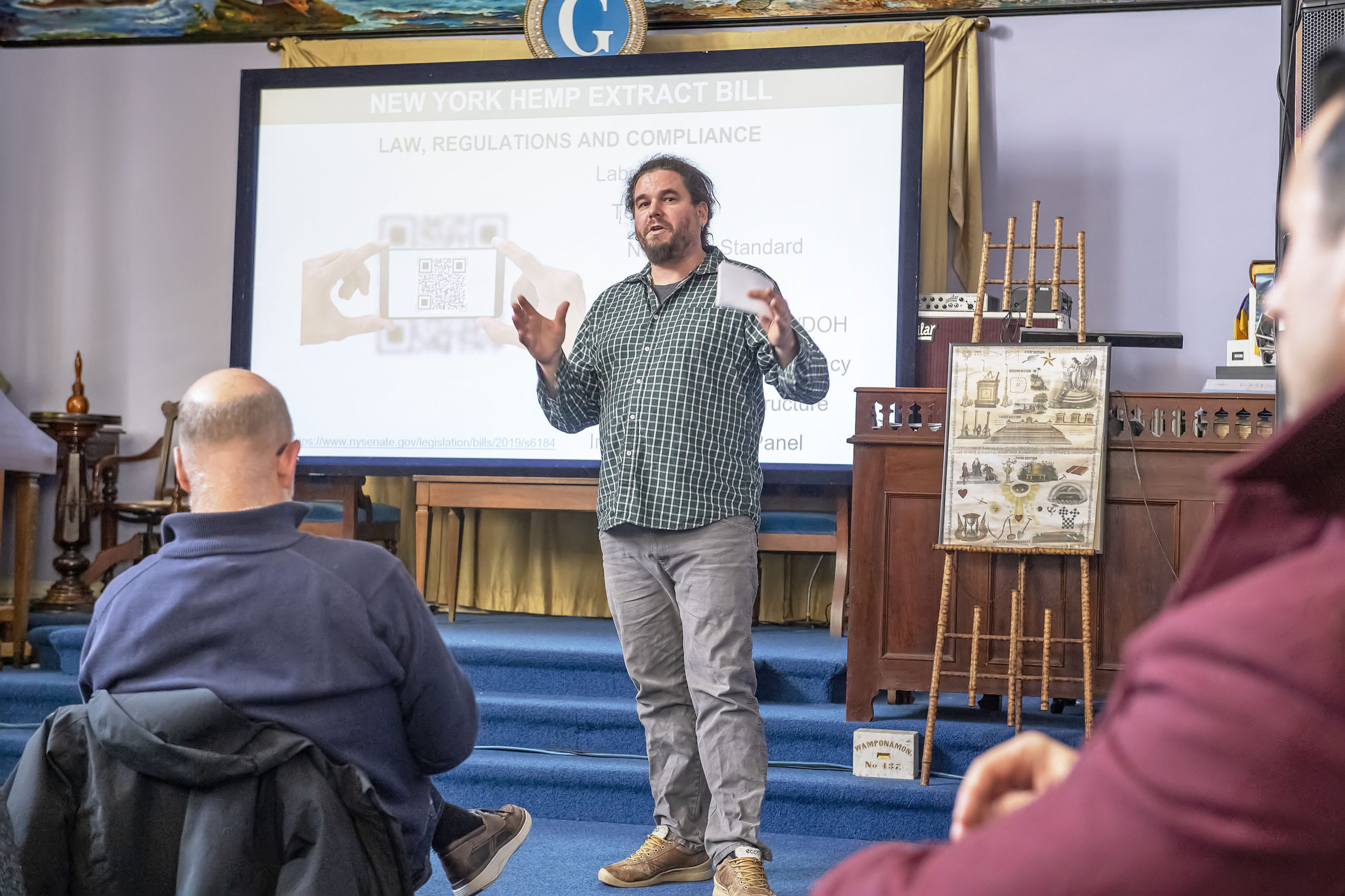 Open Minded Organics proprietor David Falkowski speaks during the New York State's Cannabis Programs in February of 2020.   MICHAEL HELLER