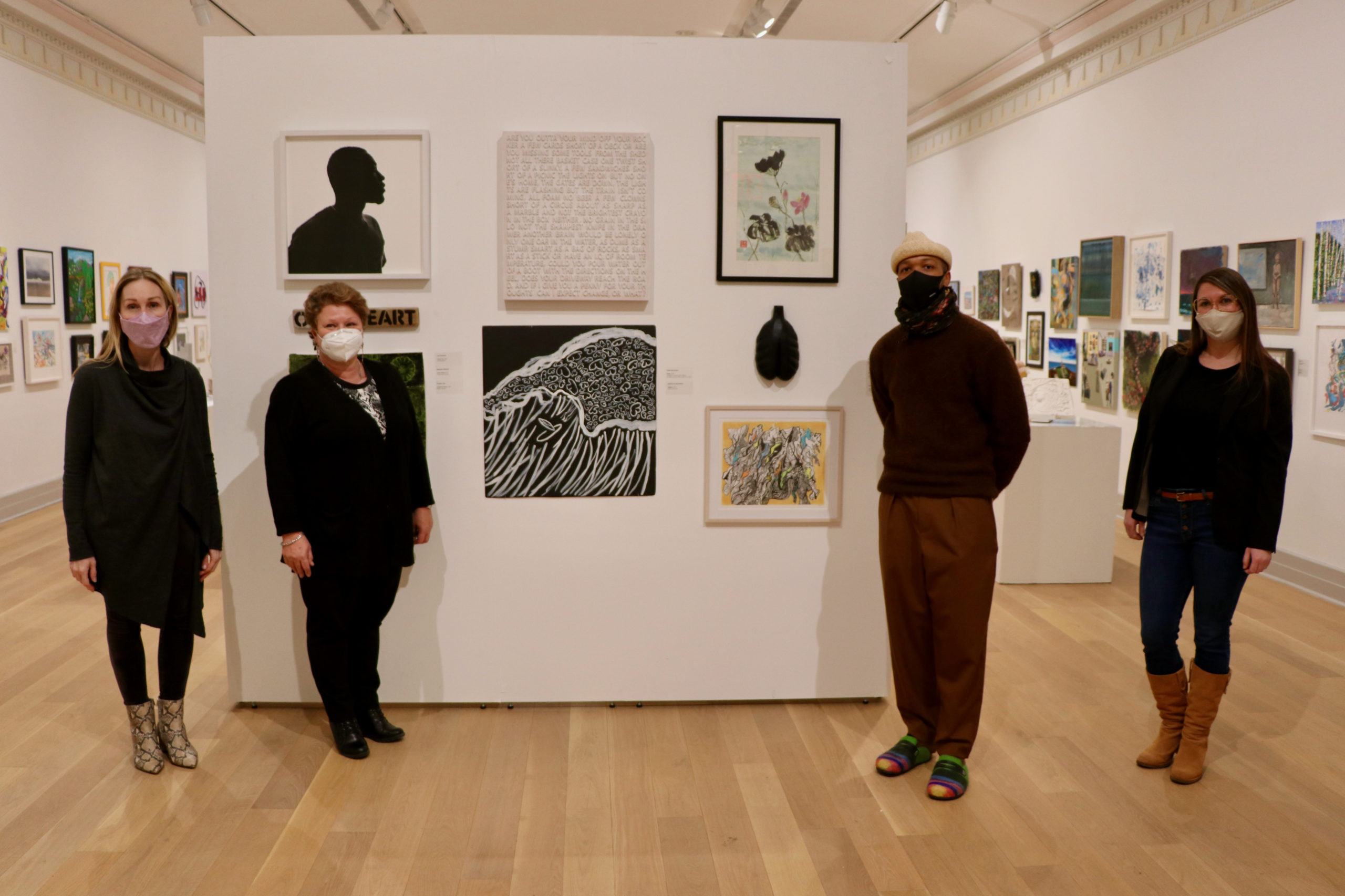 Andrea Grover, Christina Strassfield, Antwaun Sargent and Kristen Curcie during the Artist Members Exhibition judging.