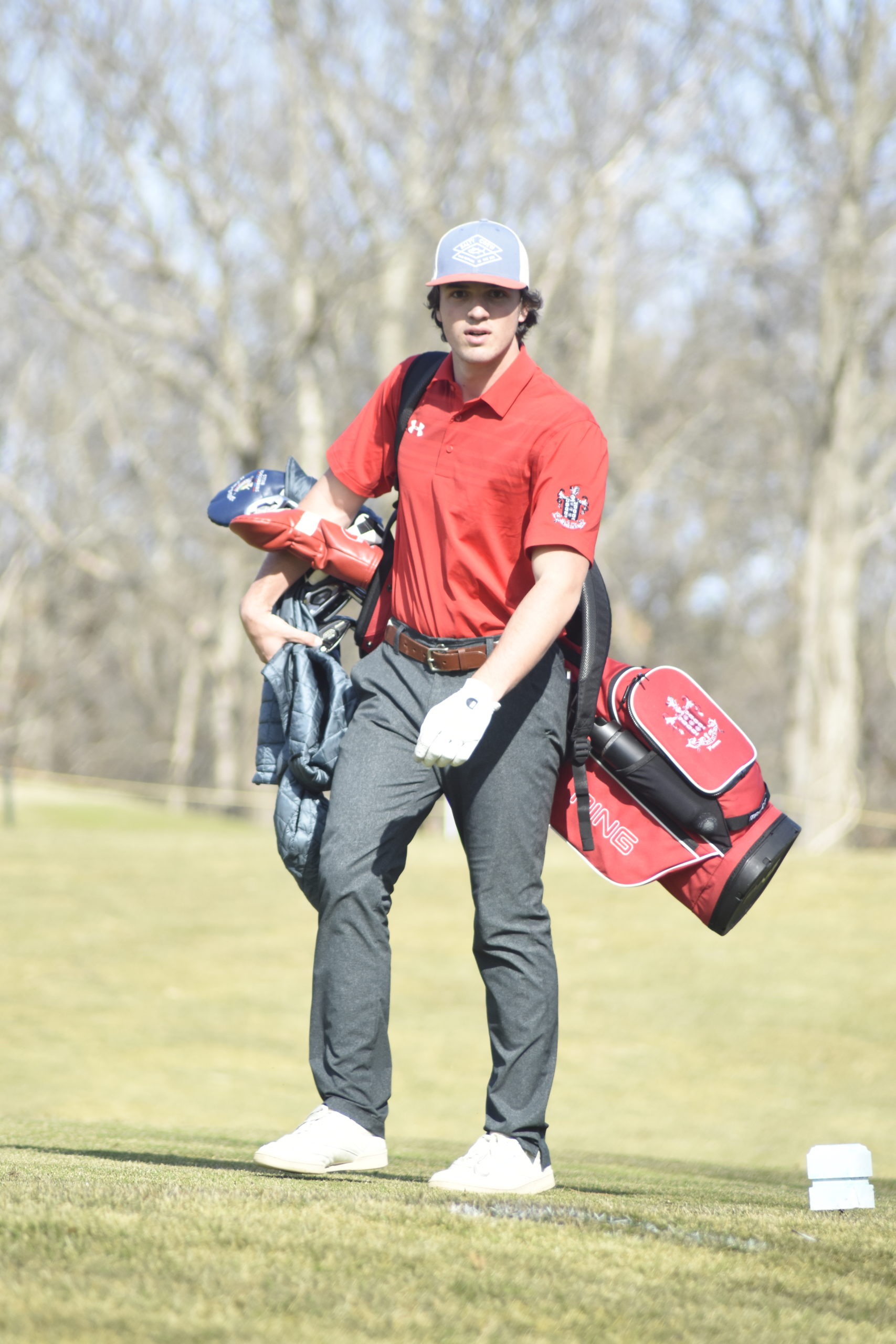 Pierson junior Vincent Cavaniola.|Pierson senior Tucker Schiavoni follows his ball on the first hole.