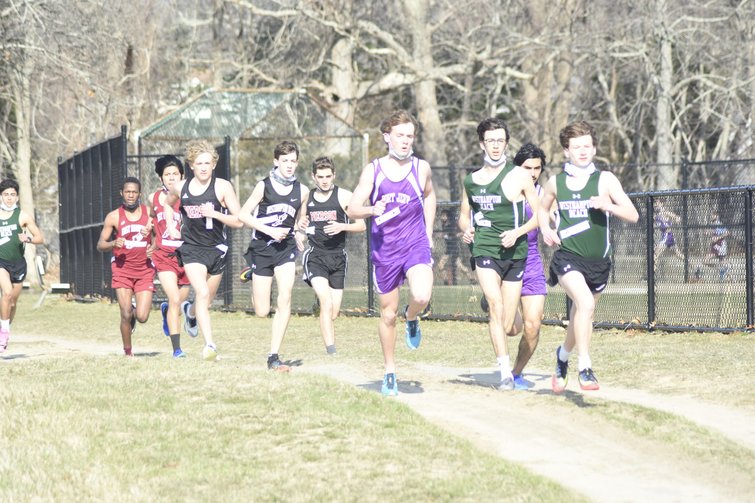 The boys start off the invitational that ran at Mashashimuet Park in Sag Harbor on Friday afternoon.