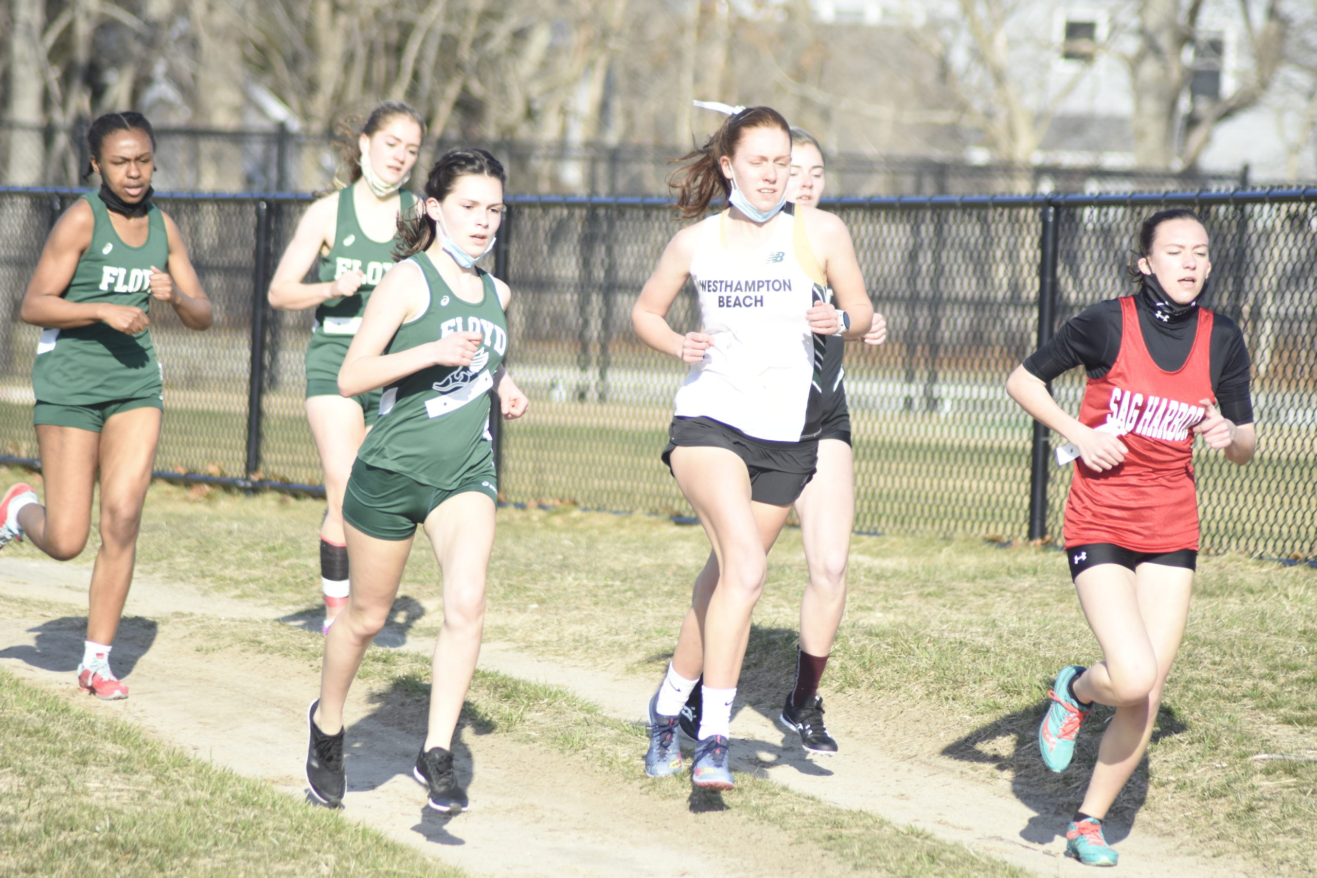 Pierson's Penelope Greene and Jackie Amato of Westhampton Beach were among the first group of runners.