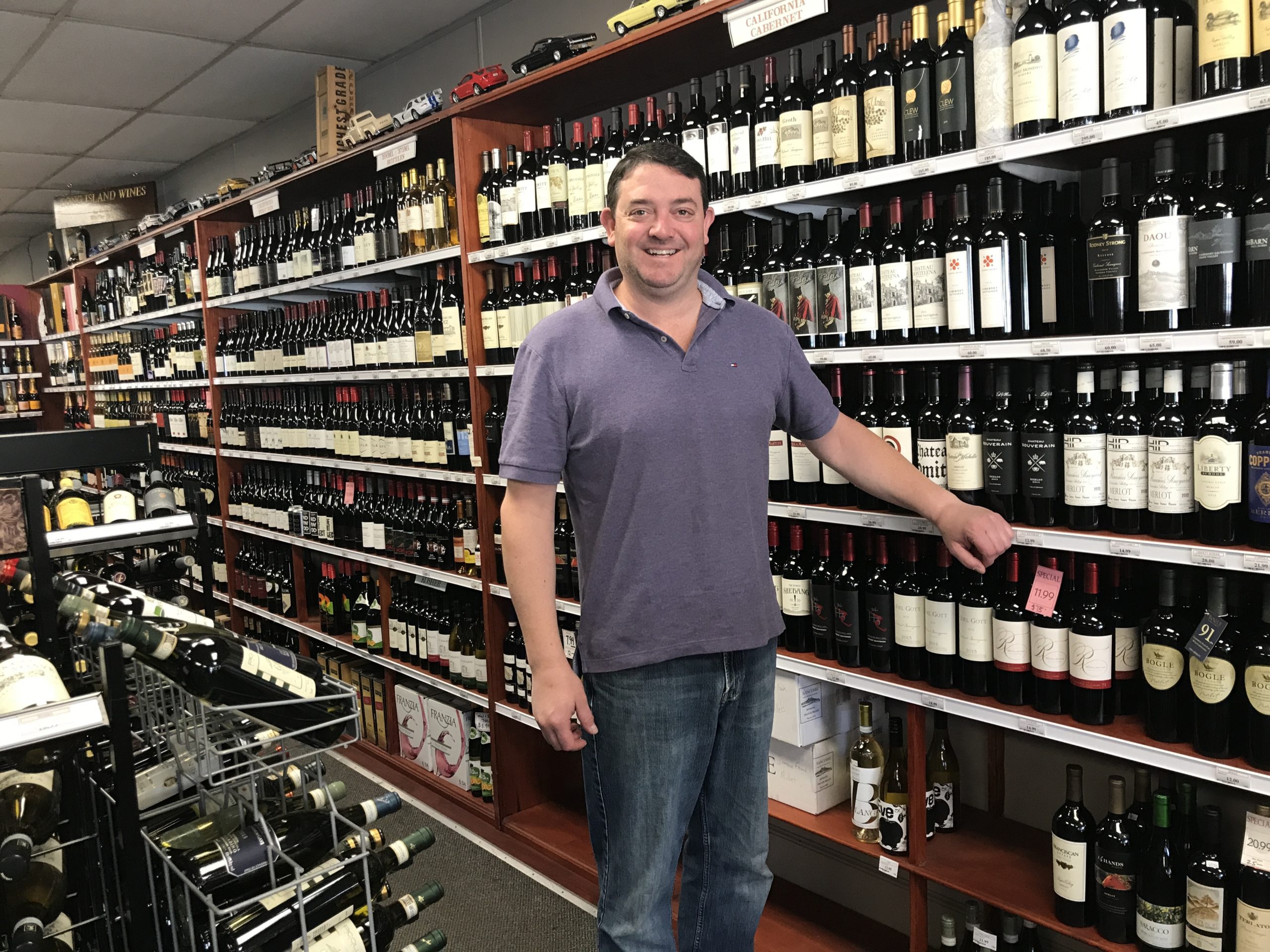 David Churchill, owner of Churchill Wines & Spirits in Bridgehampton, in 2017.
