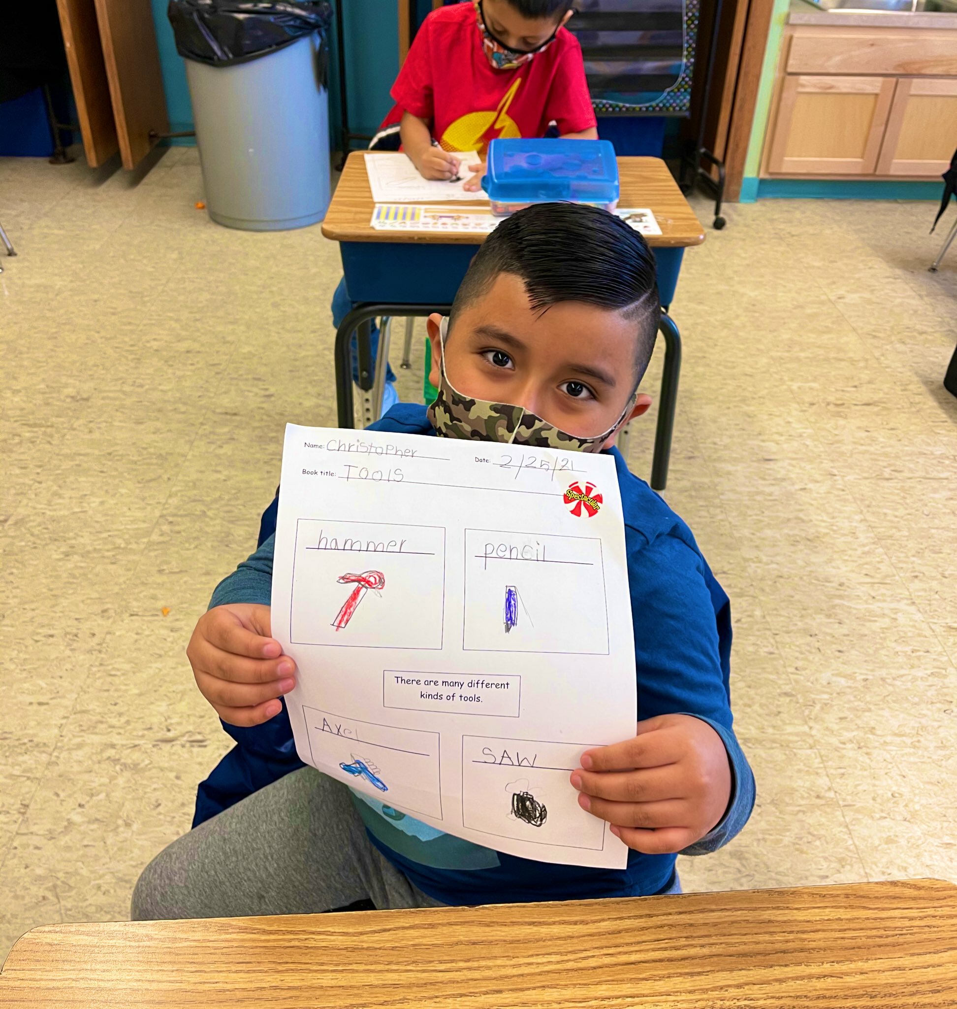 As part of a nonfiction reading unit, Lauren Mikelinich’s first graders at Hampton Bays Elementary School recently learned about different tools and how they are used around the world. The students took part in a number of activities, including drawing and writing about the various tools.