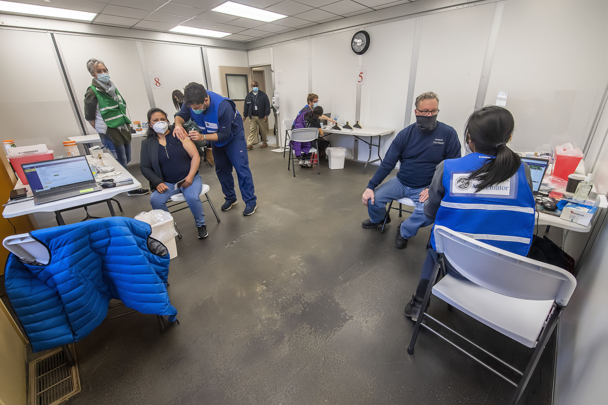 Vaccination POD in East Hampton on Saturday.