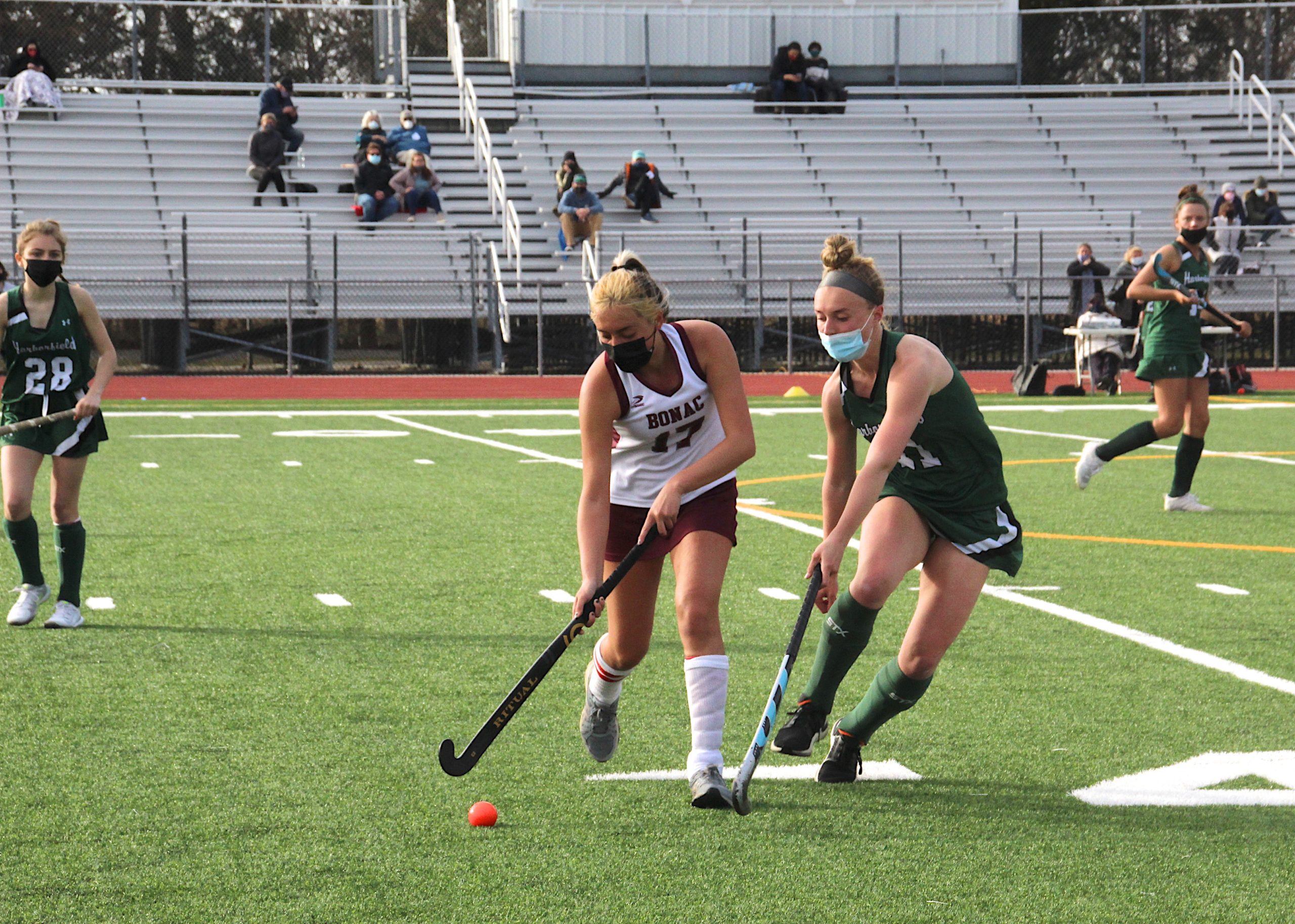 East Hampton senior tri-captain and defenseman Lucie Sarrazin.