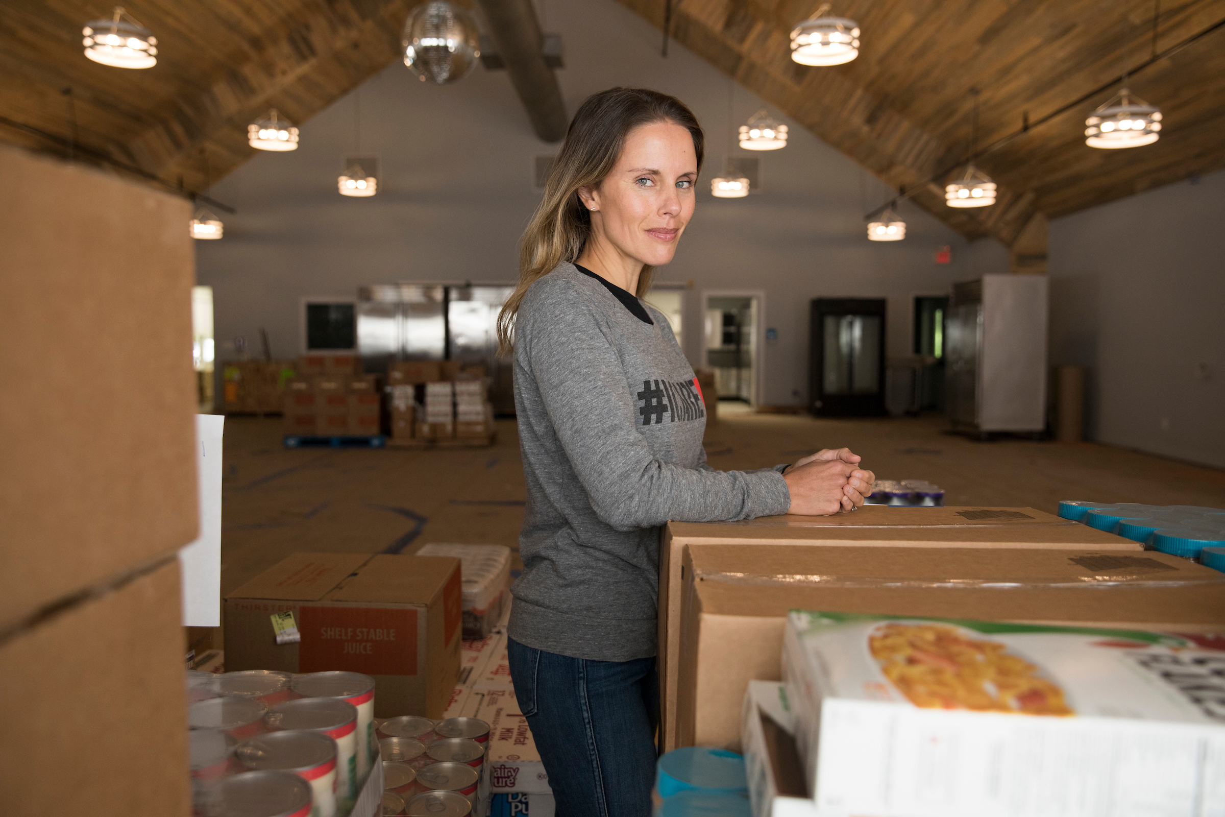 Marit Molin at JBJ Soul Kitchen Food Bank, which partnered with her organization, Hamptons Community Outreach.  LORI HAWKINS