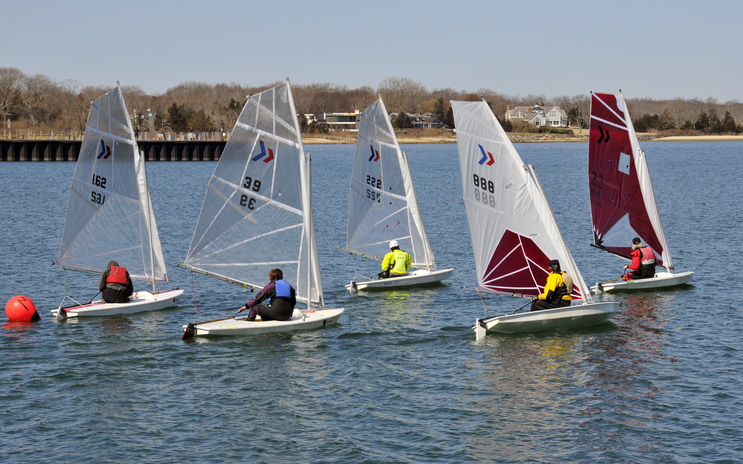 Nick Gazzolo (#1.62), left, Brenna Gilroy (#39); Mark Webber (#222); Julian Shapiro (#888); Scott Sandel (#22), close reaching.