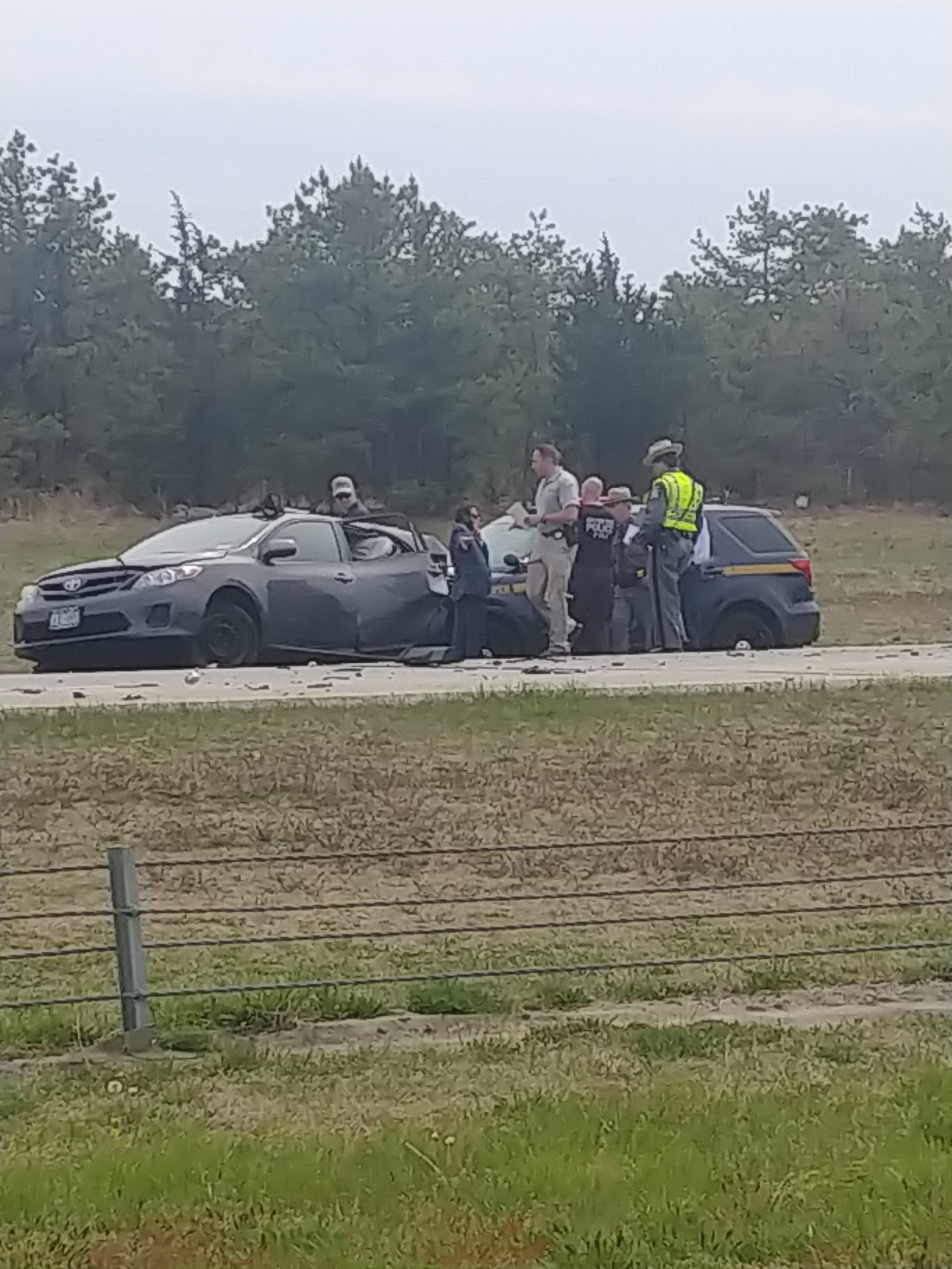 Six cars were involved in two crashes on Sunrise Highway Thursday afternoon near Westhampton.