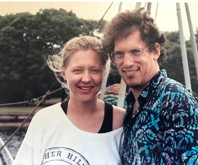 Marissa and Allan Bridge on their boat in Hampton Bays, 1989.