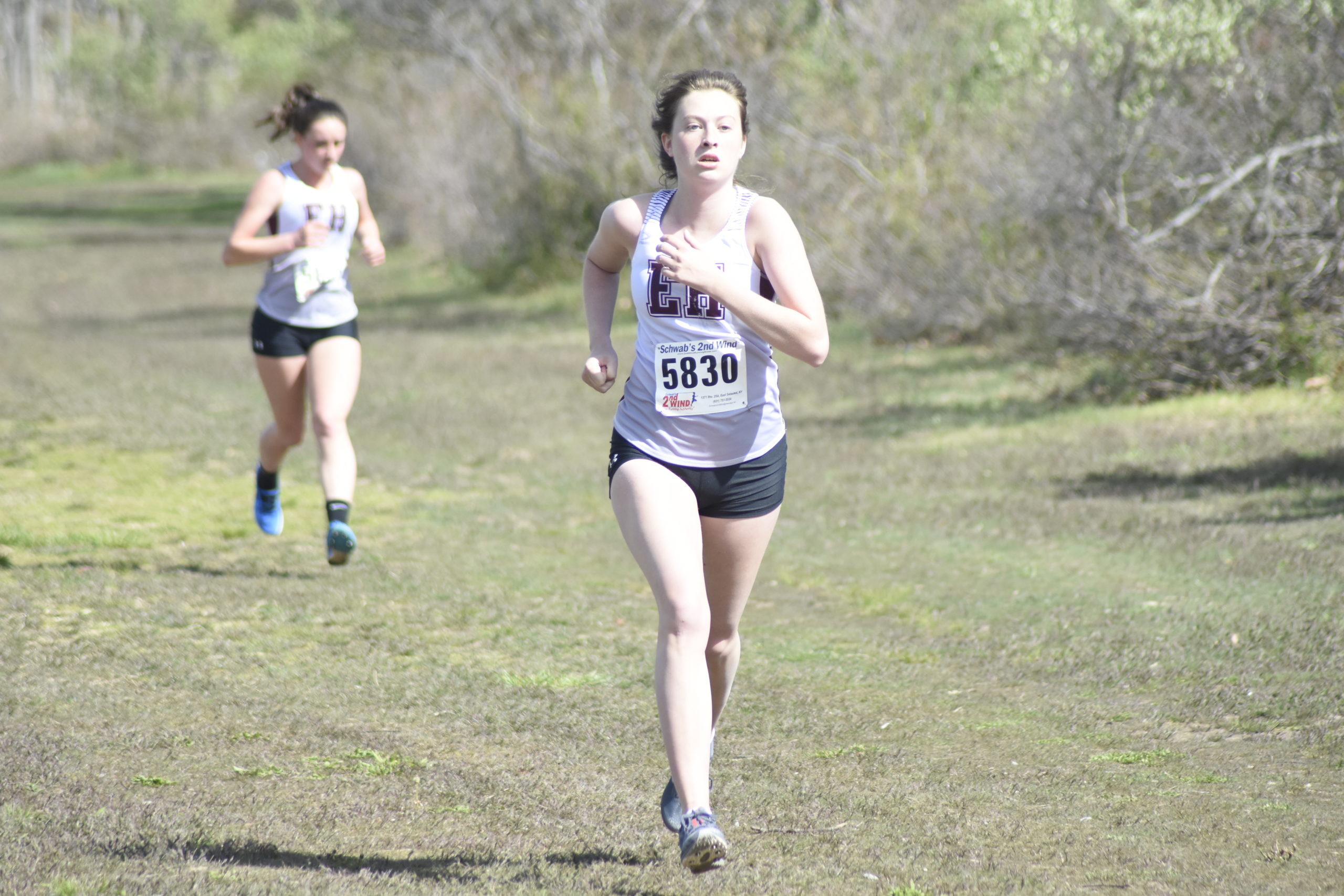 East Hampton senior Ava Engstrom finishes her cross country career at the county meet.