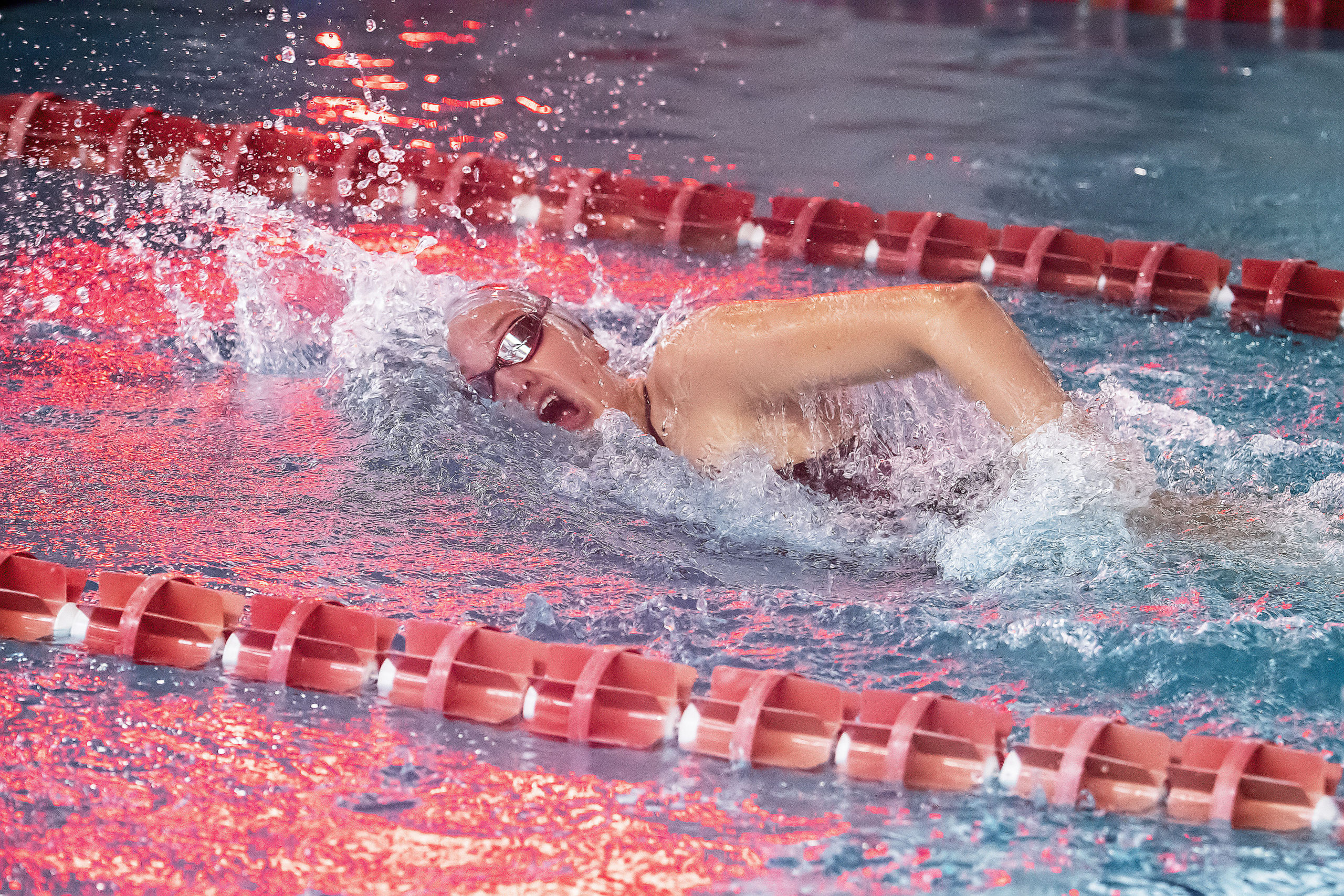 East Hampton's Summer Jones competes in the 200-meter freestyle at the League III Championships against Lindenhurst on Friday.