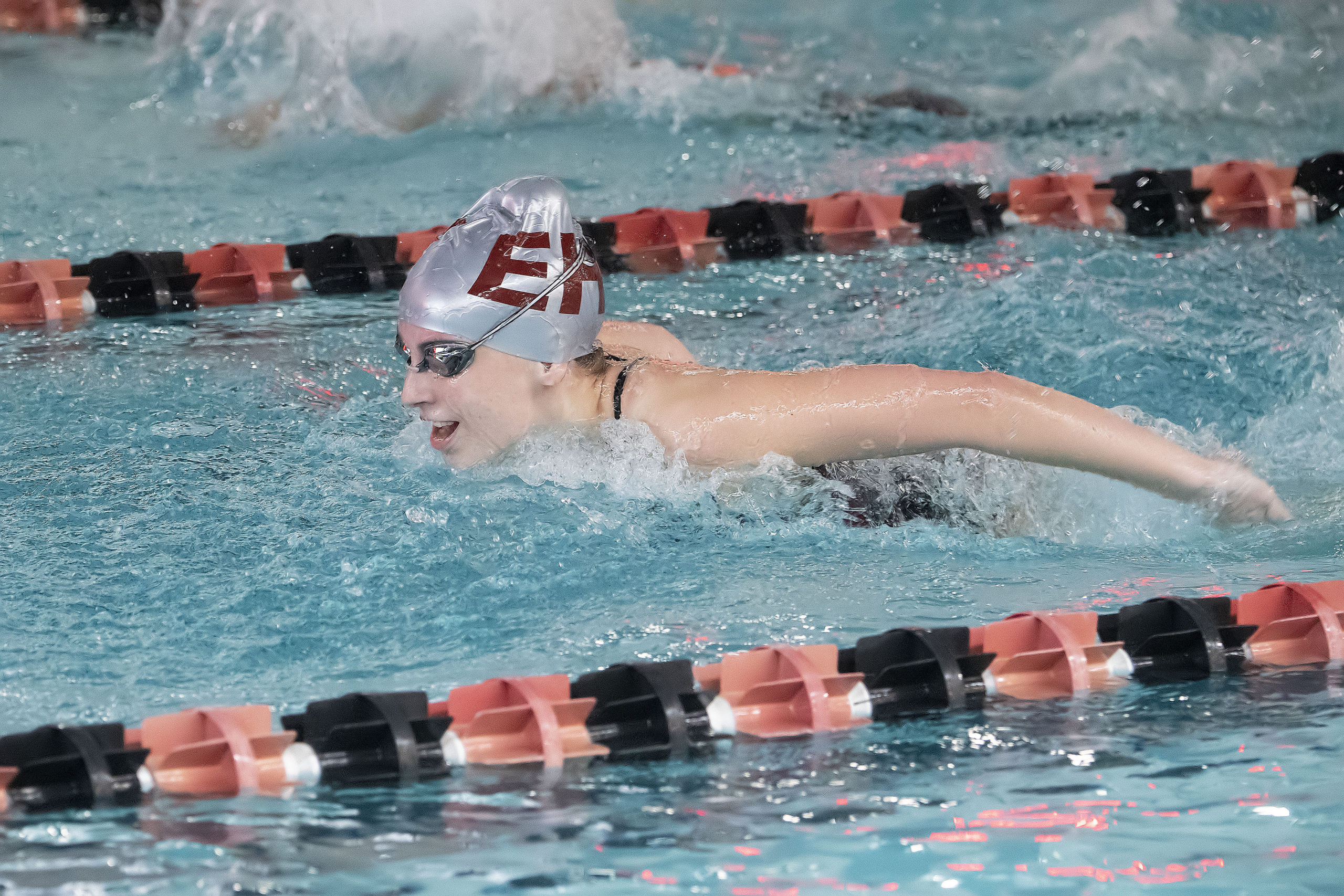 East Hampton's Jane Brierley competes in the 200-meter individual medley at the League III Championships against Lindenhurst on Friday.