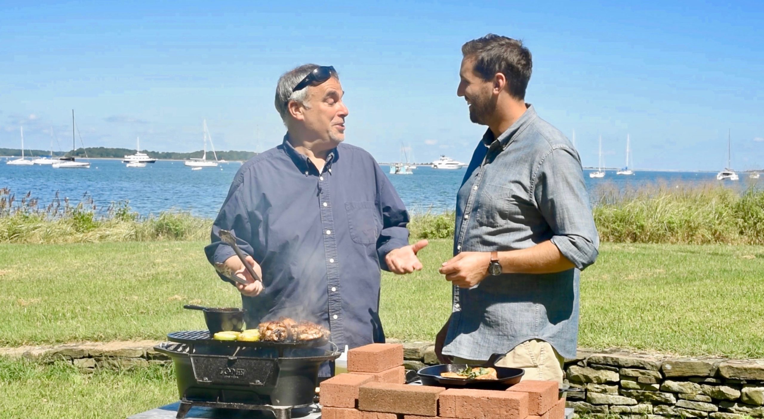 George Hirsch Alex Goetzfried on location in Sag Harbor.