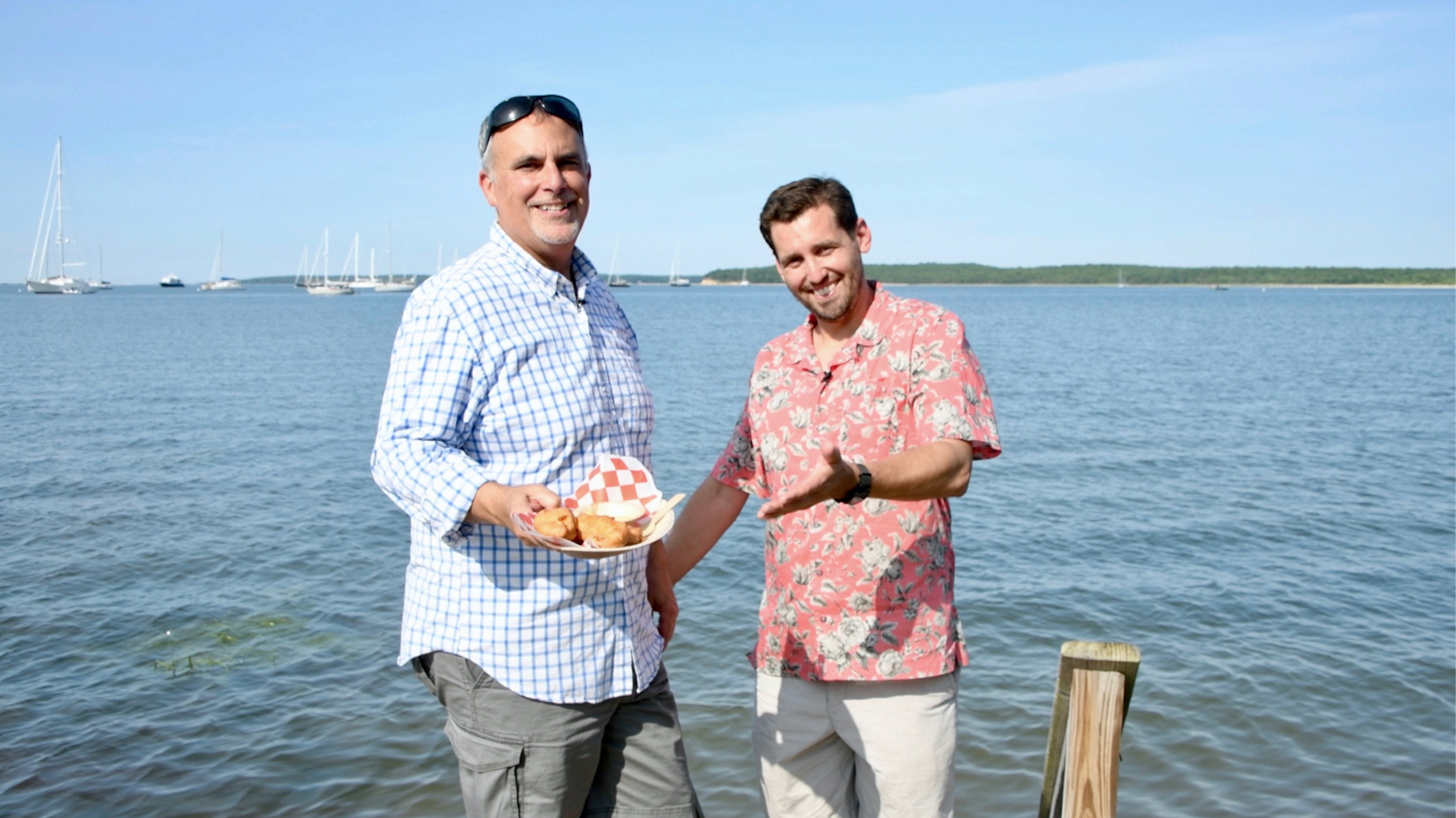 George Hirsch Alex Goetzfried on location waterside.