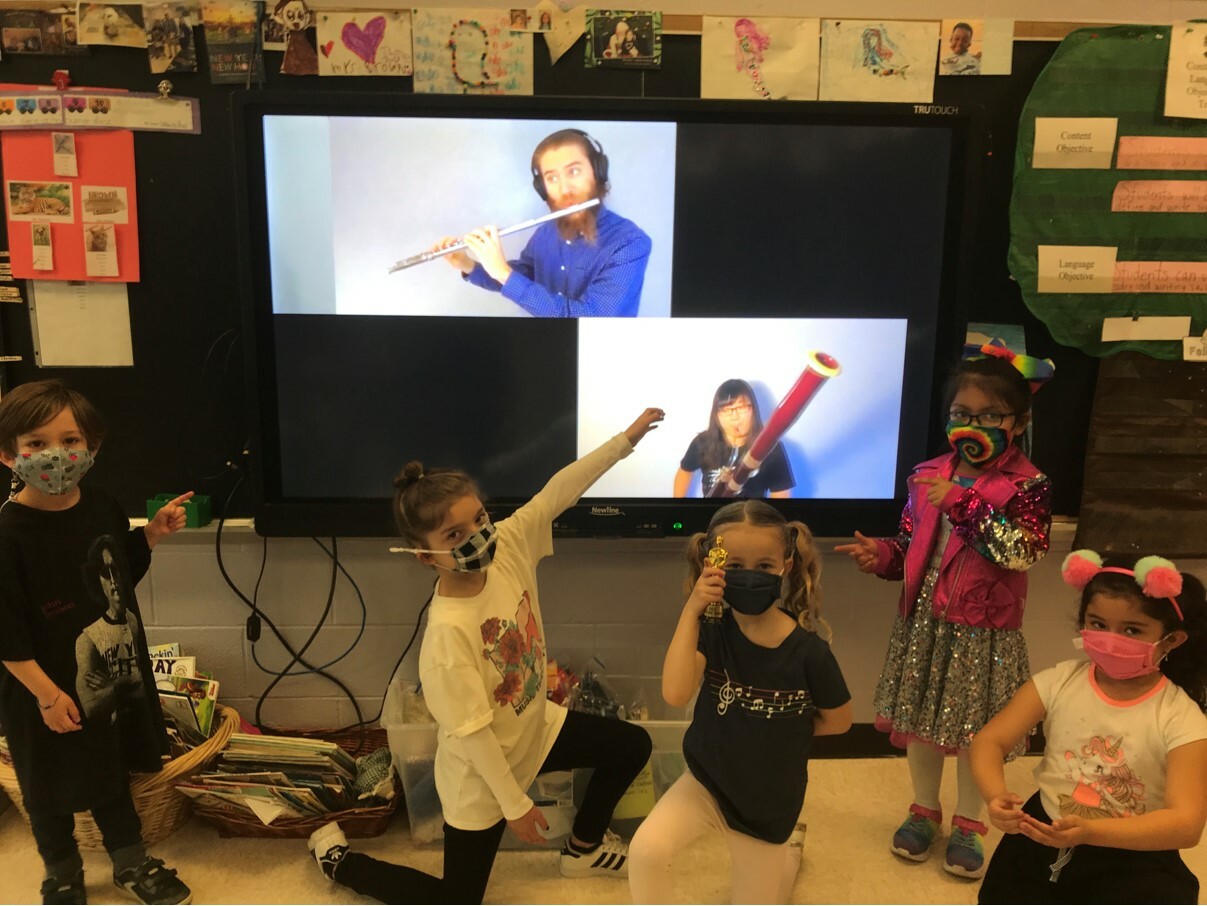 Hampton Bays Elementary School students participated in a music program presented by world-class Carnegie Hall musicians.