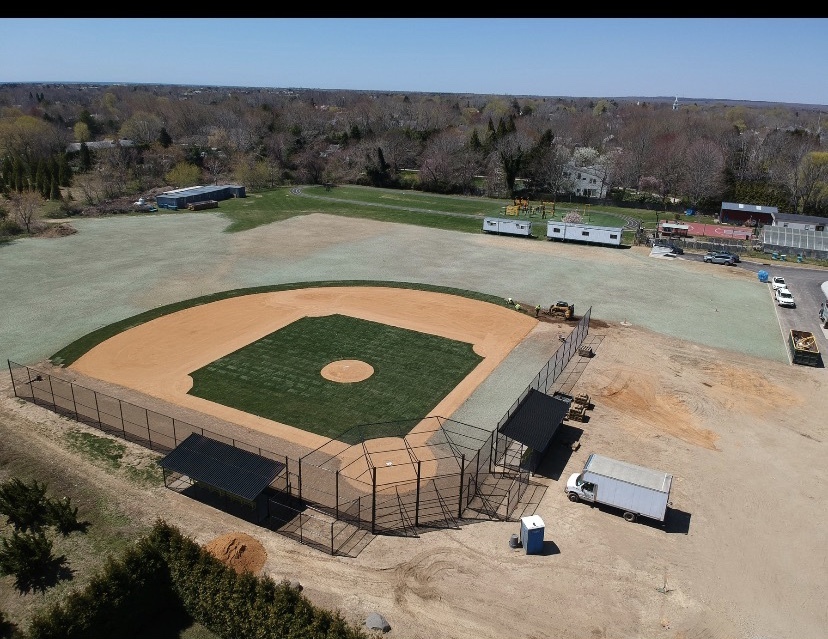 An aerial view of Bridgehampton High School's new baseball field. COURTESY Bridgehampton School DISTRICT