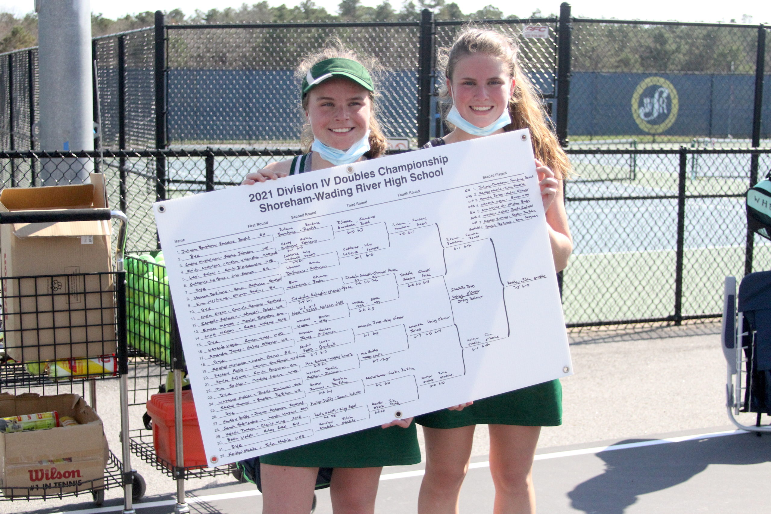Westhampton Beach sisters and No. 2-seeded doubles duo Julia and Katelyn Stabile won the Division IV doubles tournament on Tuesday.