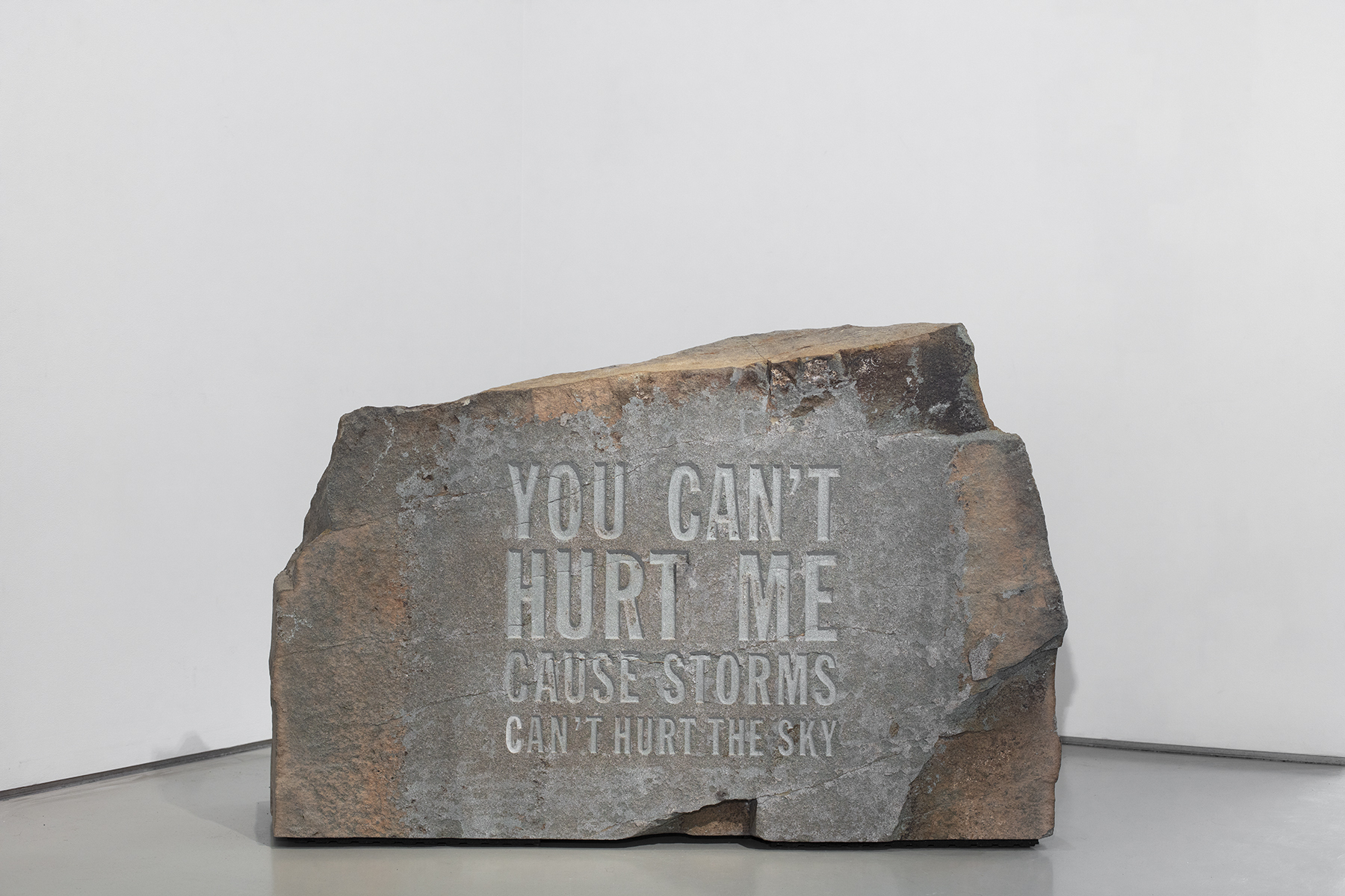 John Giorno’s “You Can’t Hurt Me Cause Storms Can’t Hurt the Sky,” 2019.