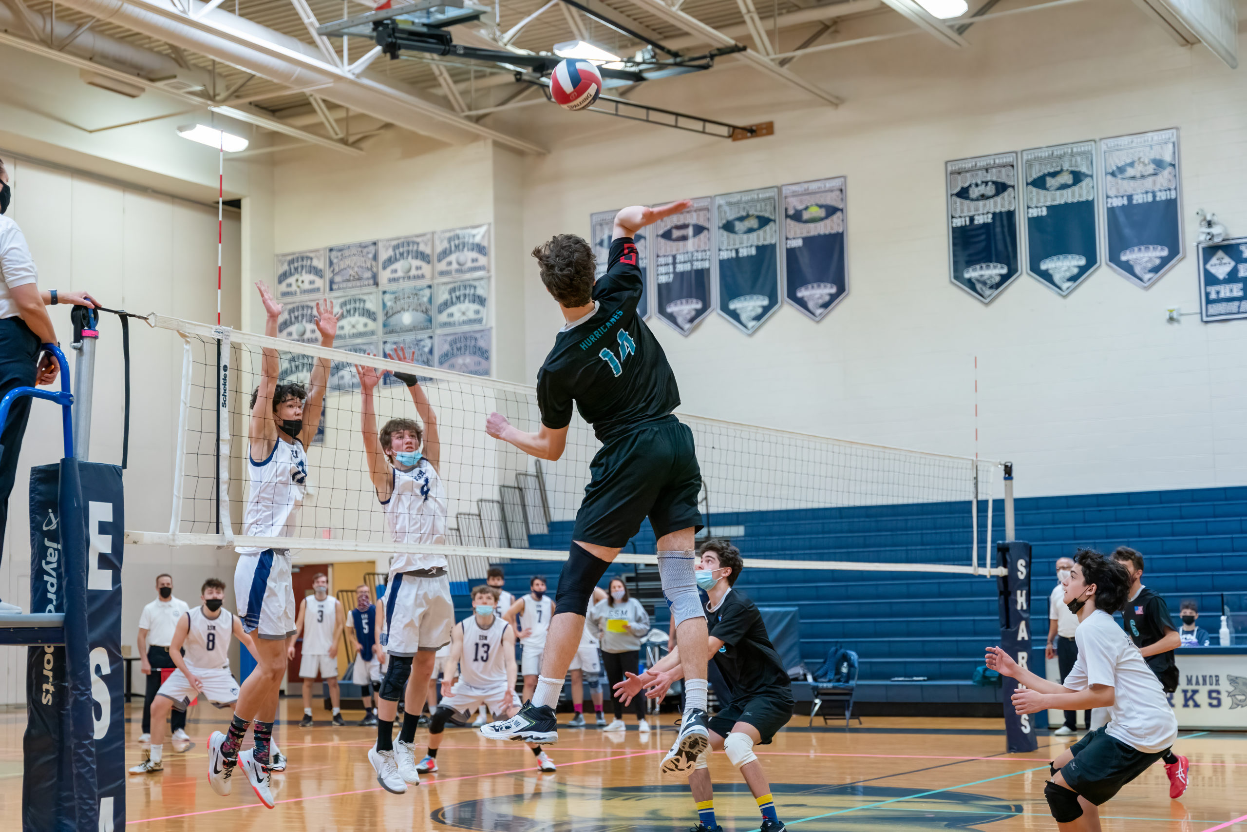 Daniel Haber of Westhampton Beach gets set to attempt a kill.