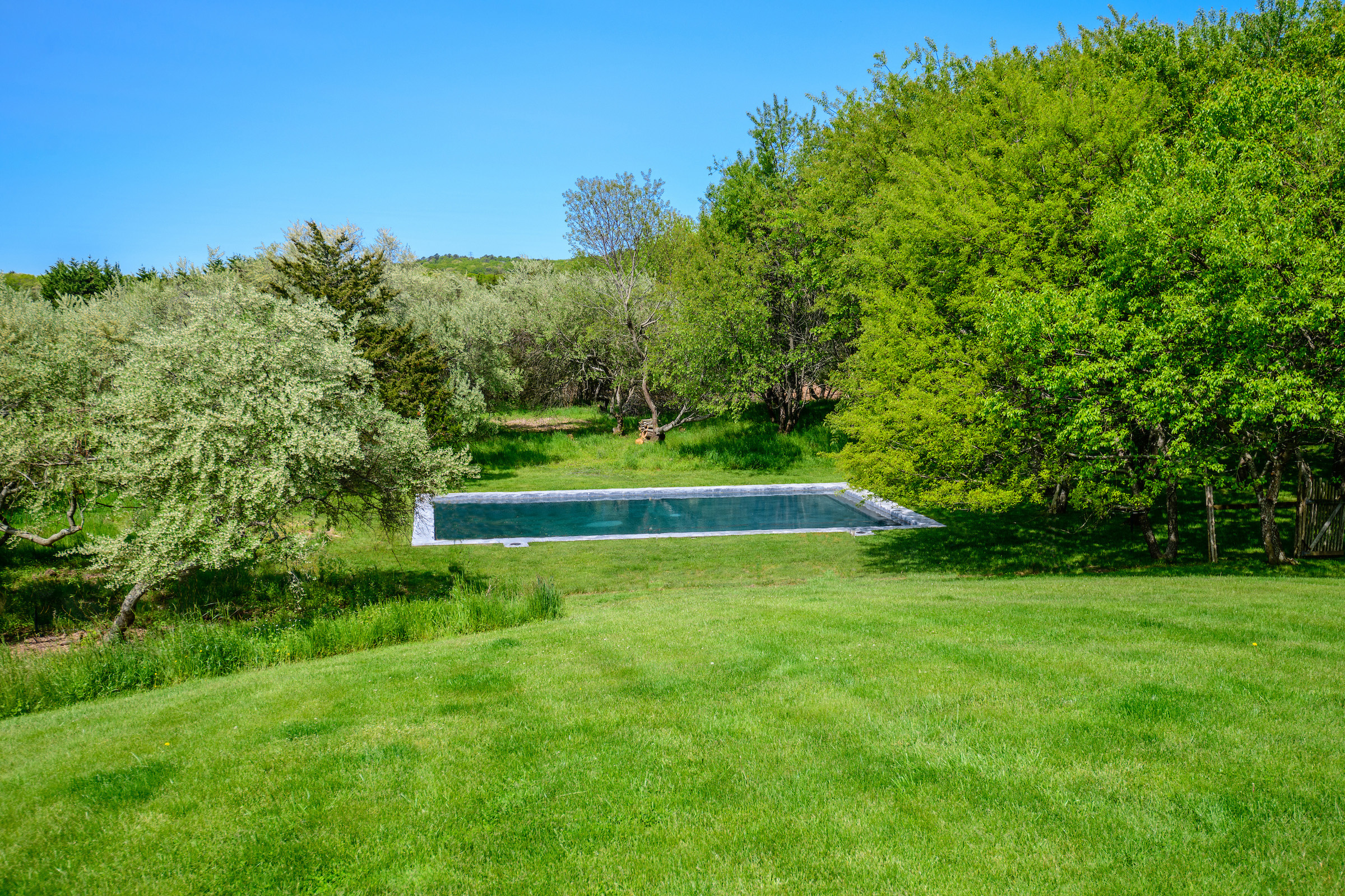 The pool at 87 Day Lily Lane, Bridgehampton.