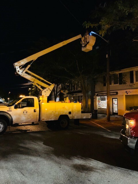 The department of municipal works changed out streetlights in Westhampton Beach.