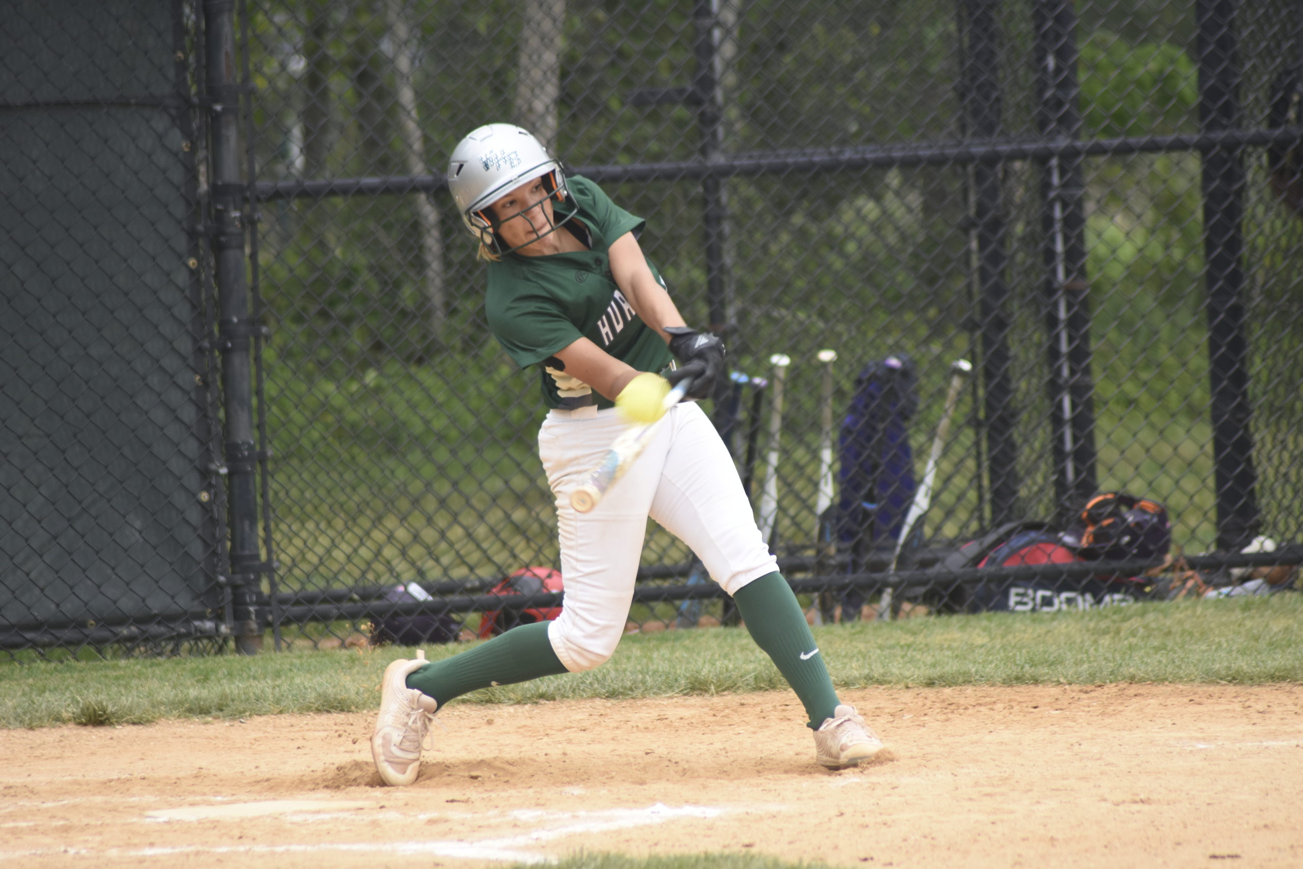 Westhampton Beach senior Melanie Meyer gets under a pitch.