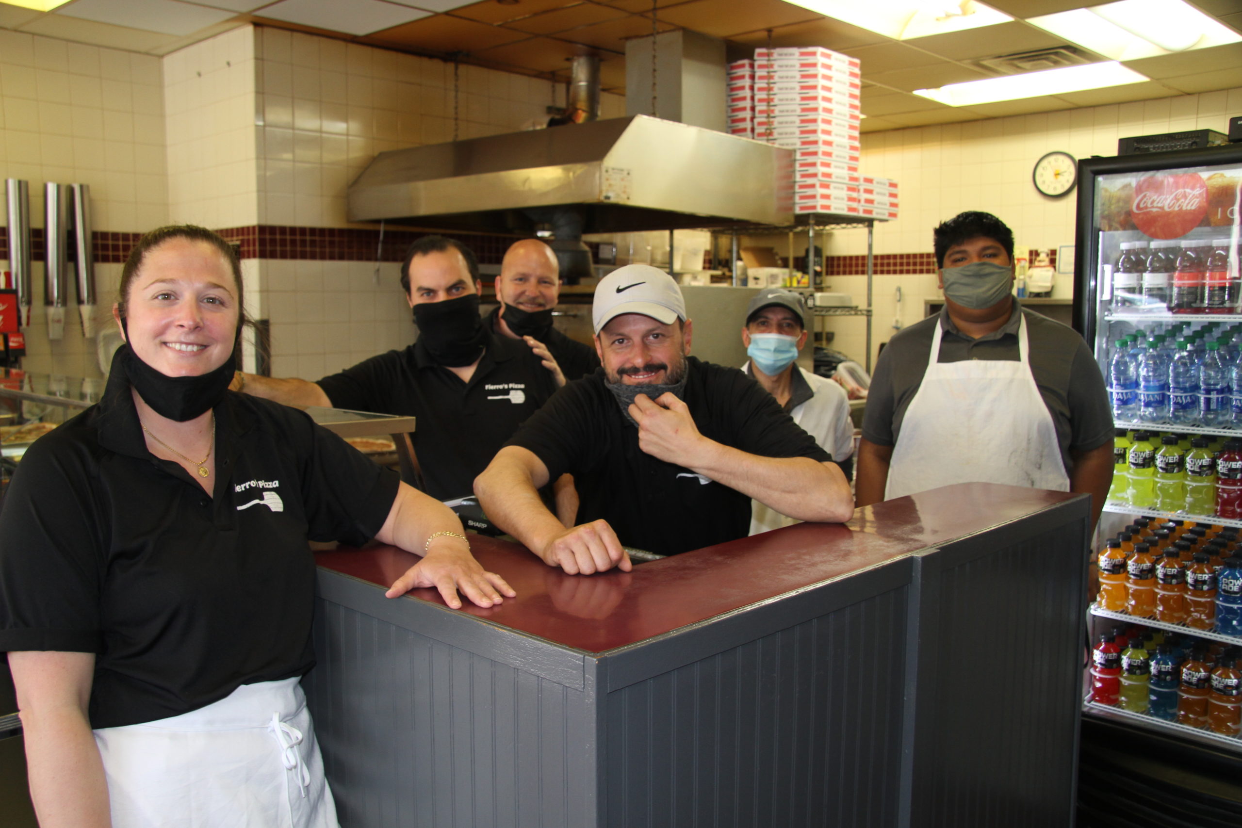 The crew of Fiero's Pizza in East Hampton welcomed two new partners, Emma Beudert and Joe Kastrati, this week.