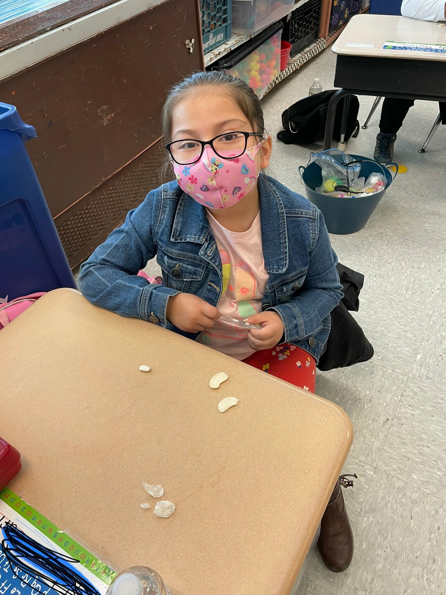 Hampton Bays Elementary School kindergartners in Kathleen Palmieri’s class have been studying plant seeds. They recently soaked lima bean seeds in water, removed the seed coat and explored the various parts of the seed.