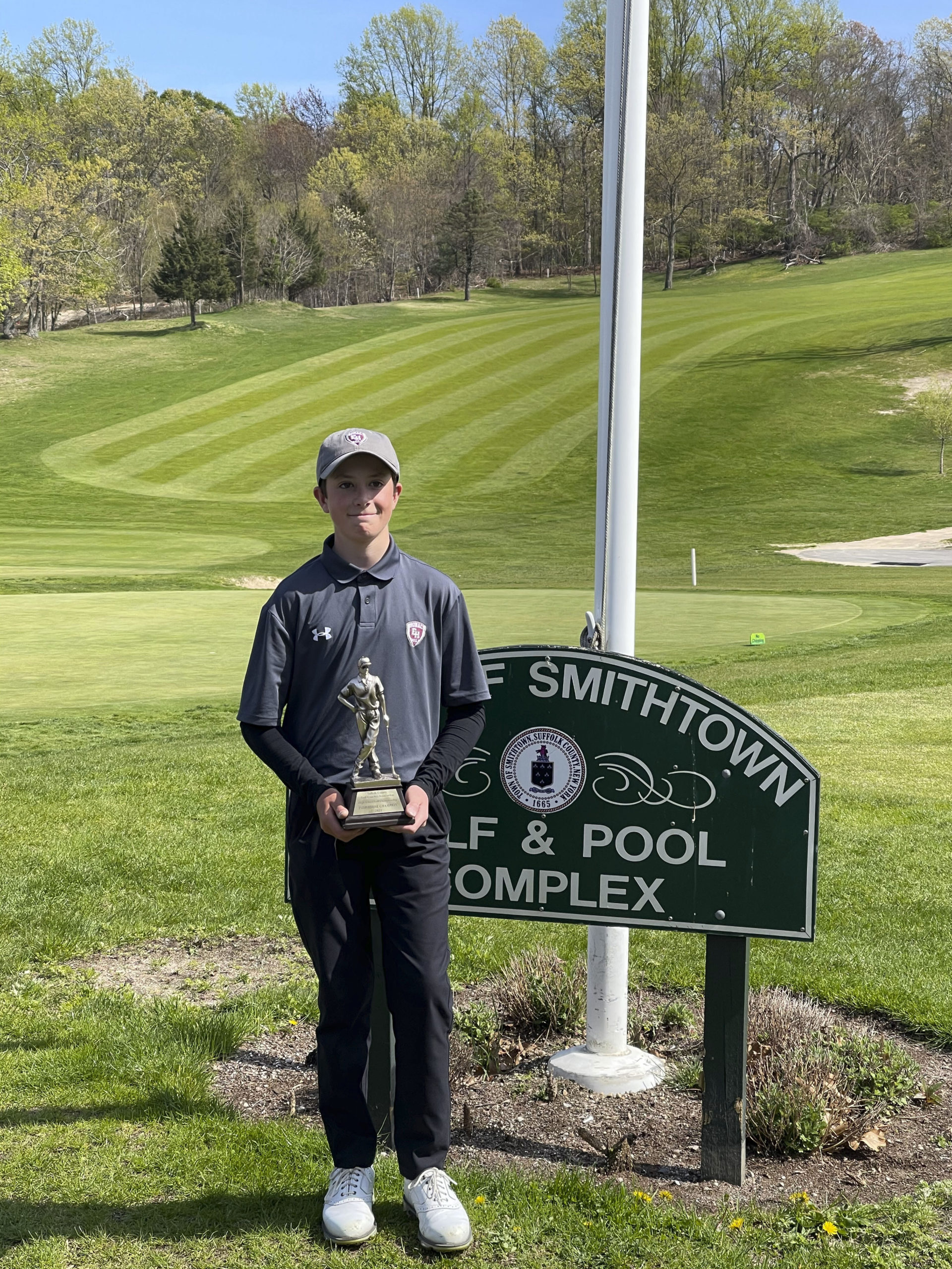 East Hampton freshman James Bradley won the Suffolk County Boys Golf Championships last week.