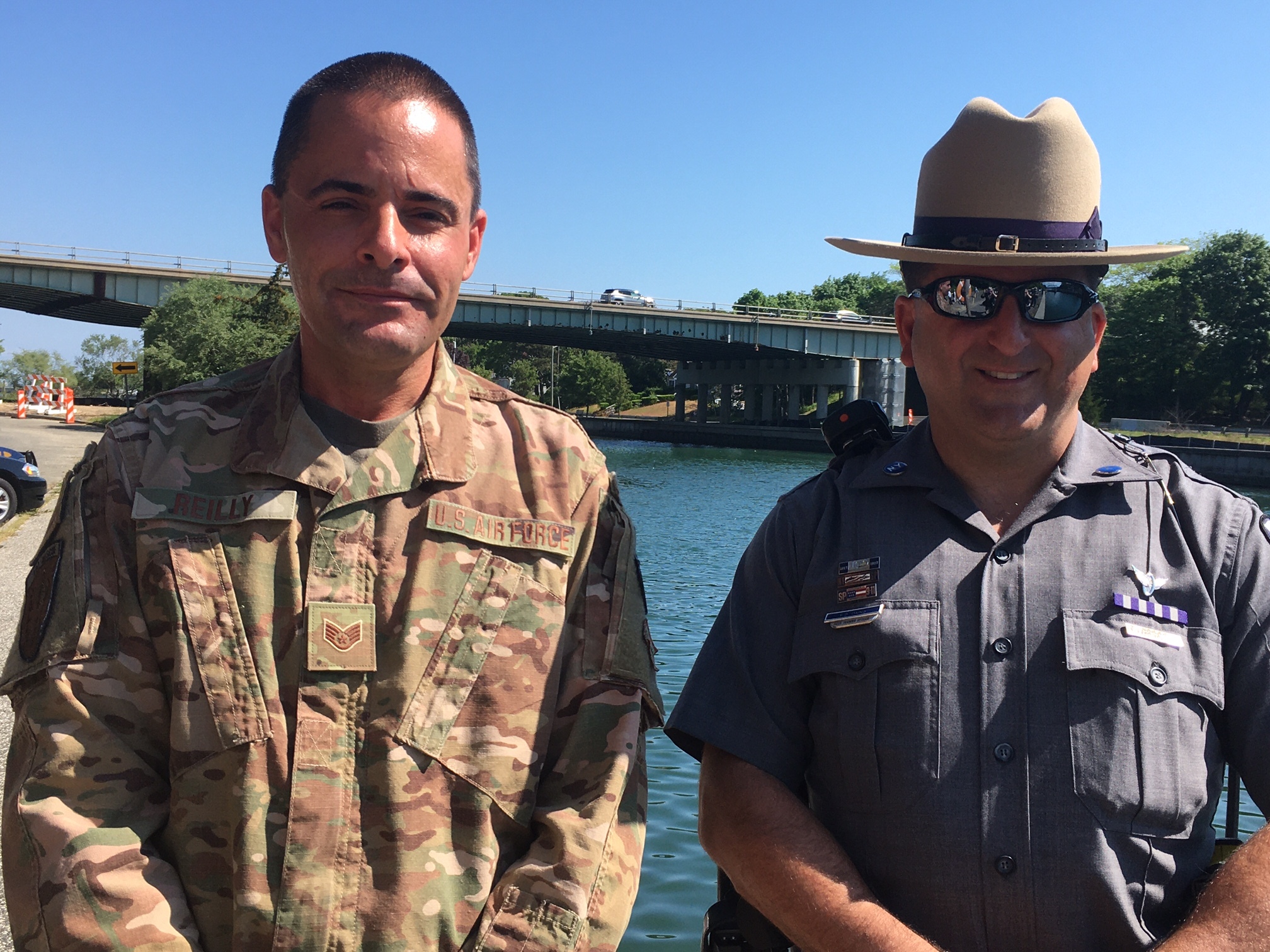 Staff Sergeant Michael Reilly with New York State Trooper Fabio Daino
