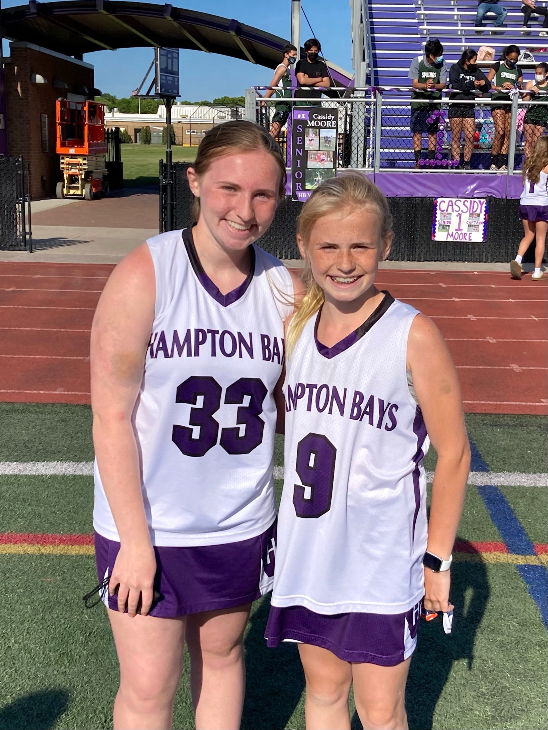 Hampton Bays junior Jordyn Meyers, and her younger sister, Taylor. KRISTIN WEBBER