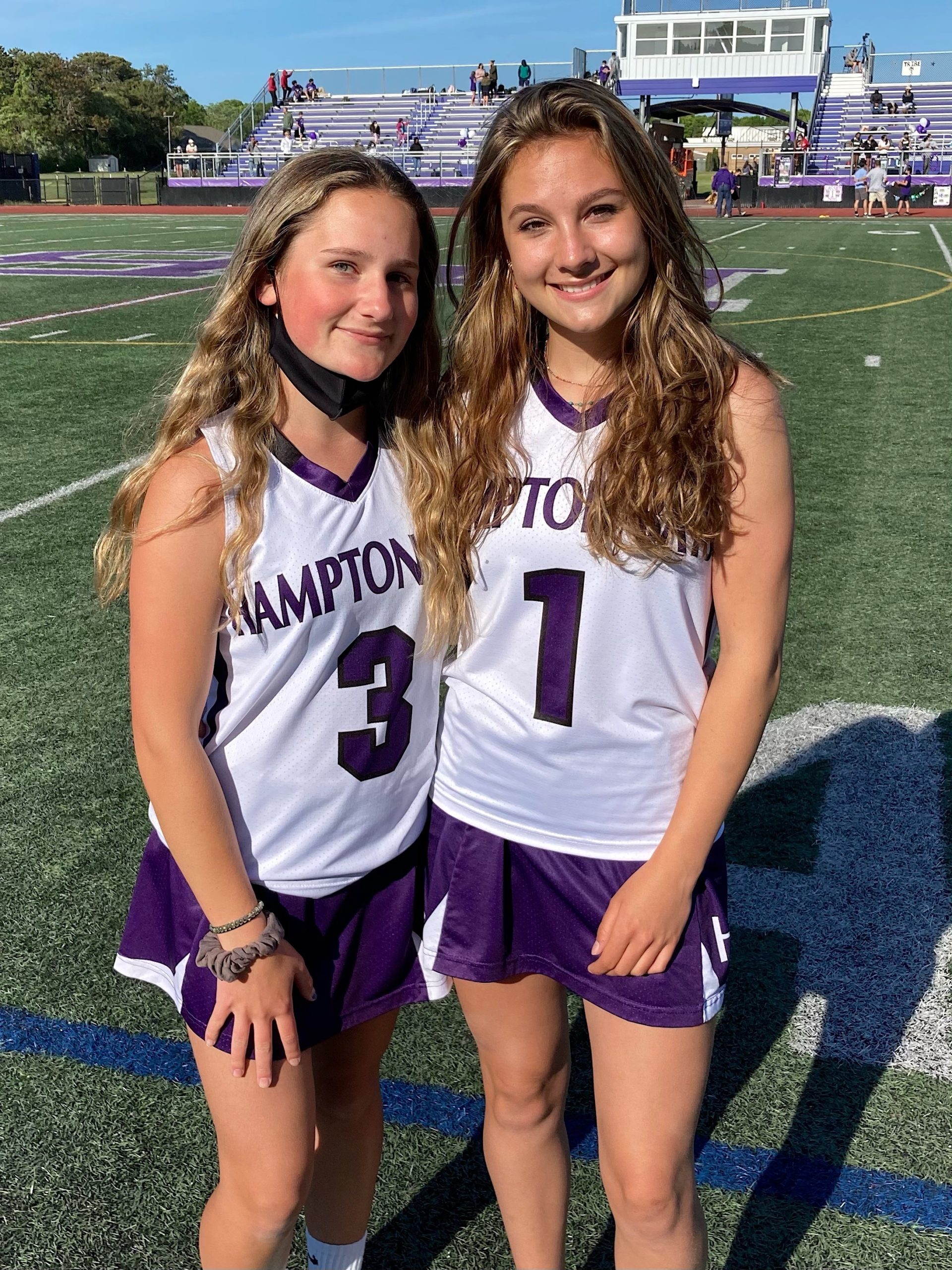 Hampton Bays senior midfielder Cassidy Moore, and her younger sister, Jamie. KRISTIN WEBBER