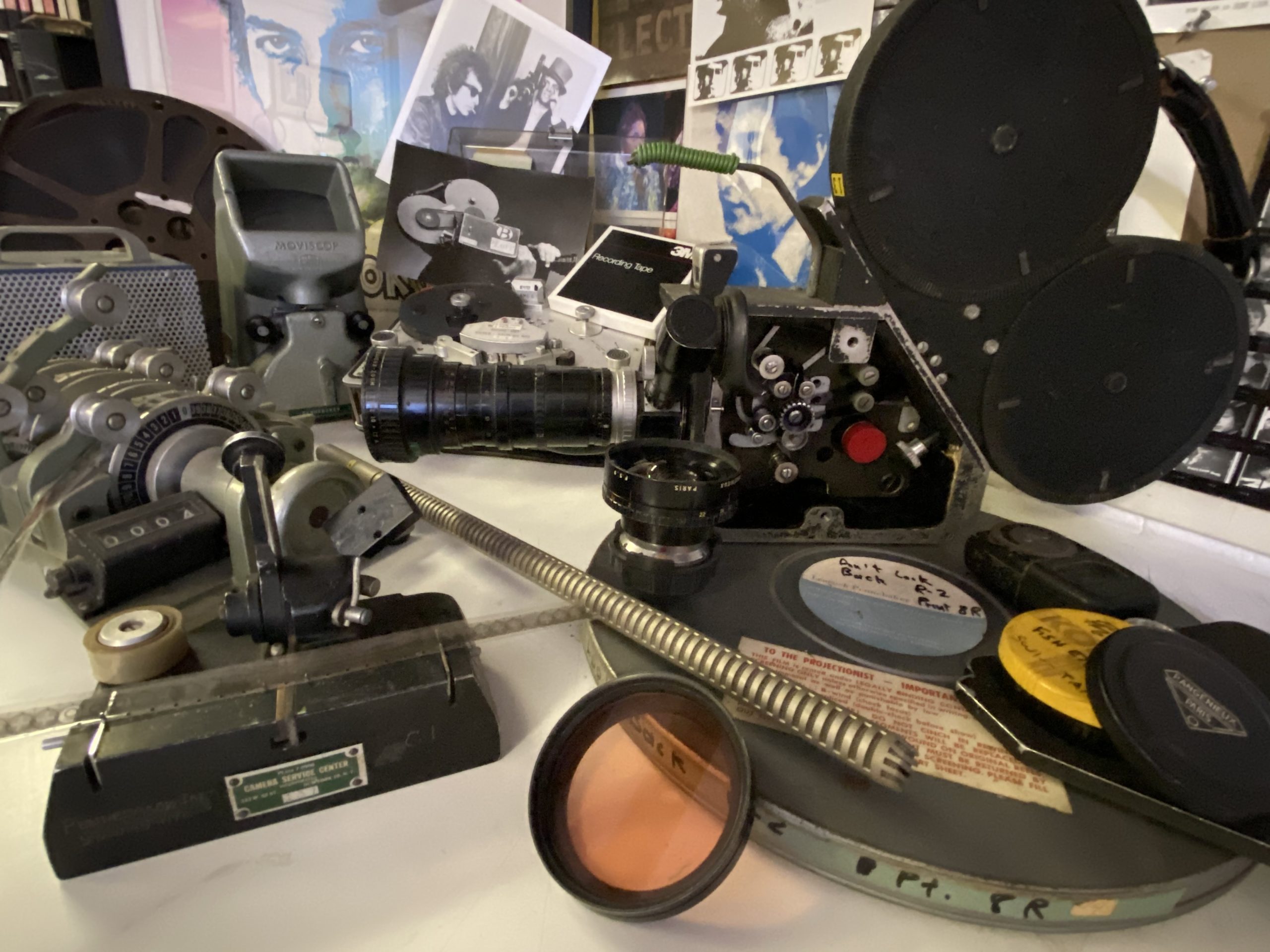 Some of D.A. Pennebaker and Chris Hegedus's filmmaking equipment.