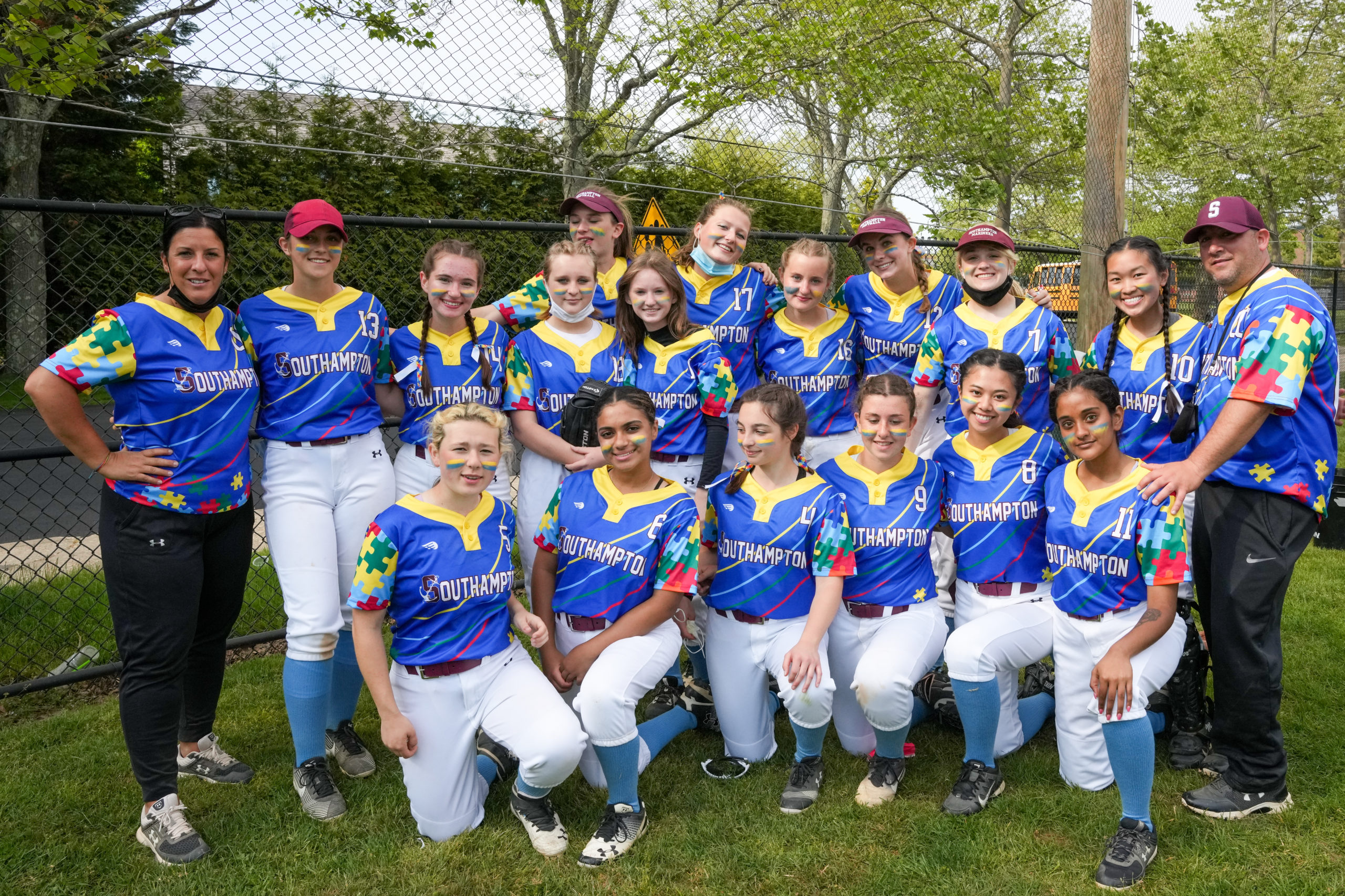The Southampton softball team prior to its game against Southold/Greenport on Friday.  RON ESPOSITO